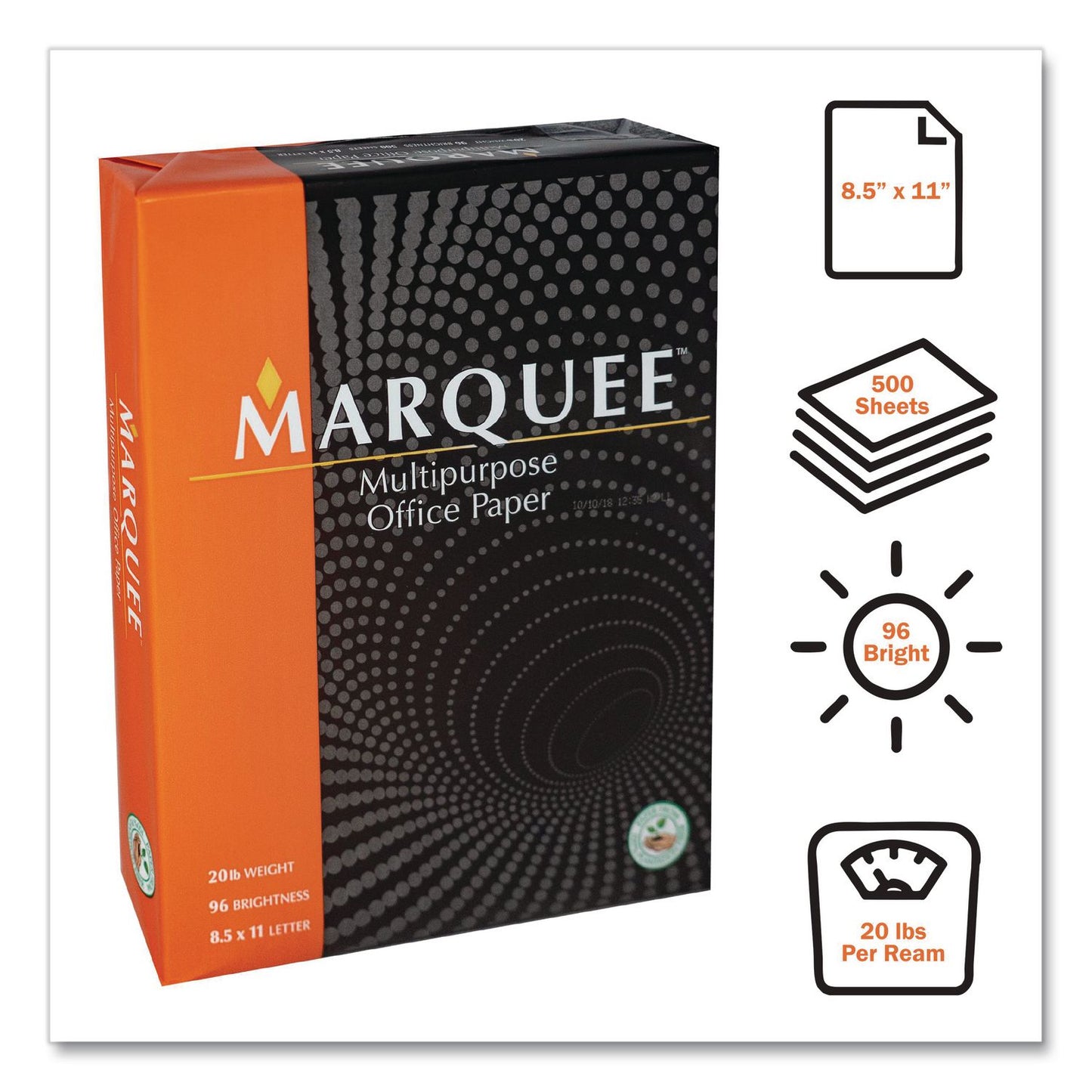 Office Paper, 96 Bright, 20lb Bond, 8.5 x 11, White, 500 Sheets/Ream, 10 Reams/Carton, 40 Cartons/Pallet, 21 Pallets/Truck