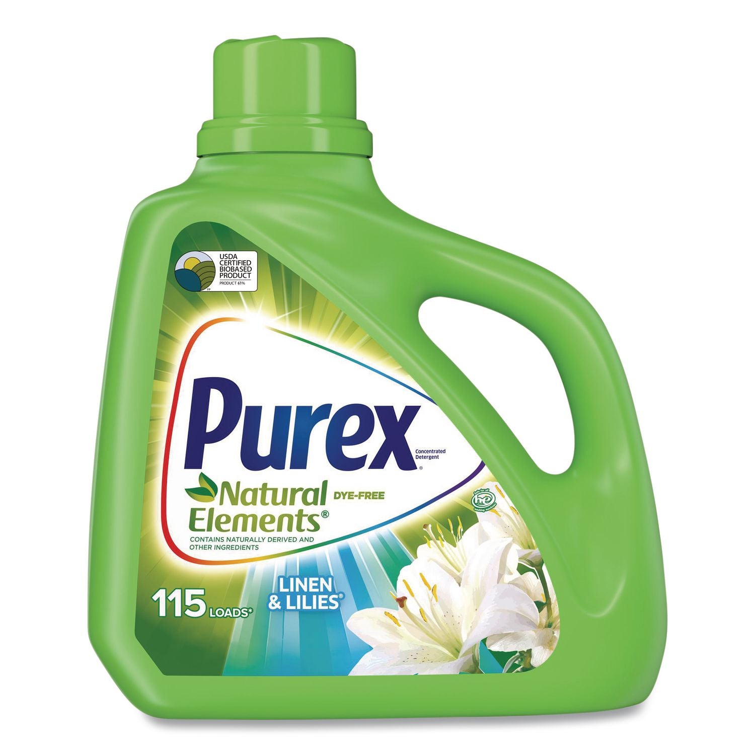 Ultra Natural Elements HE Liquid Detergent, Linen and Lilies Scent, 150 oz Bottle