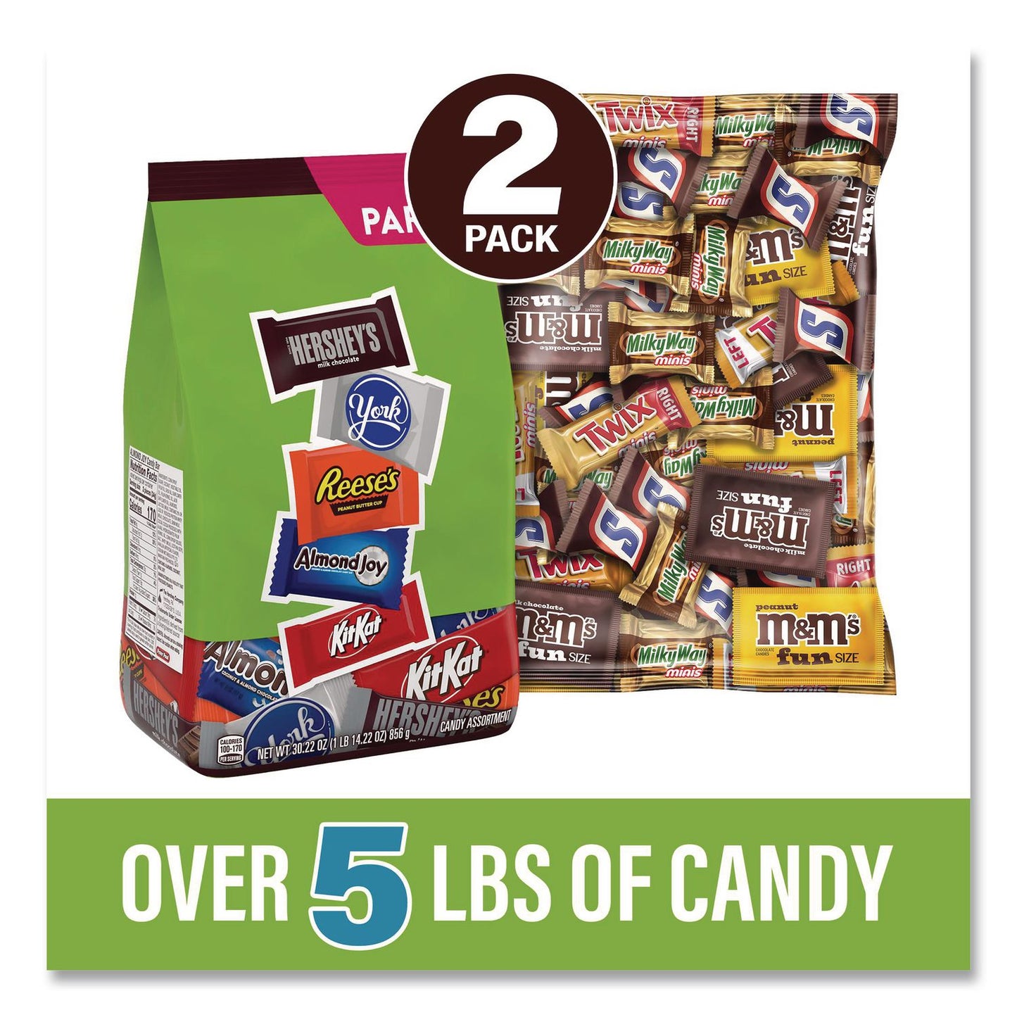 Assortment Milk Chocolate/Mar's Chocolate Favorites, 30.22 oz Bag and 62.6 oz Bag/Carton