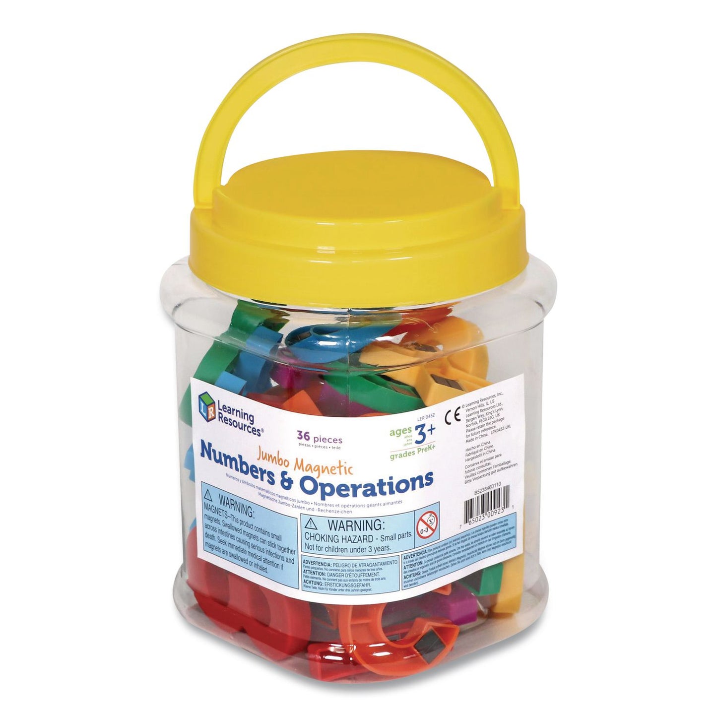 Jumbo Magnetic Numbers and Operations, Assorted Colors, 36 Pieces