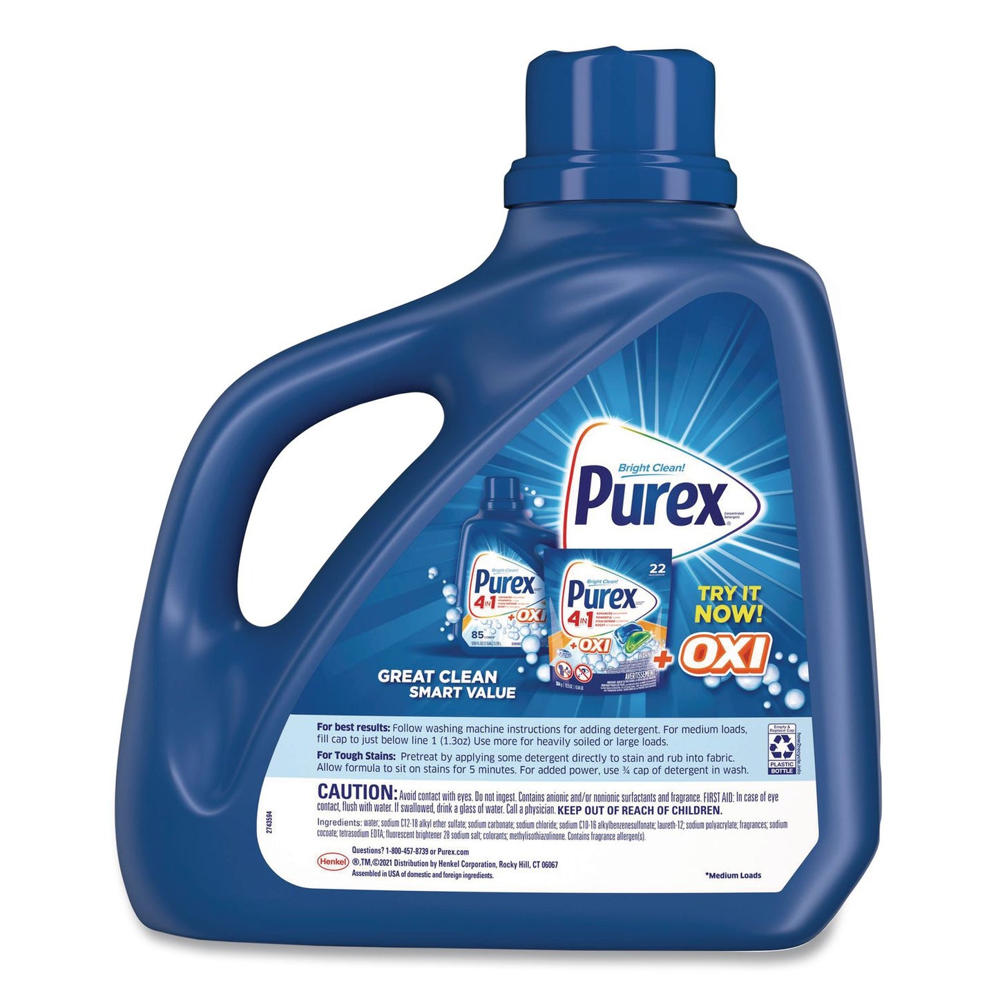 Liquid Laundry Detergent, Mountain Breeze Scent, 150 oz Bottle