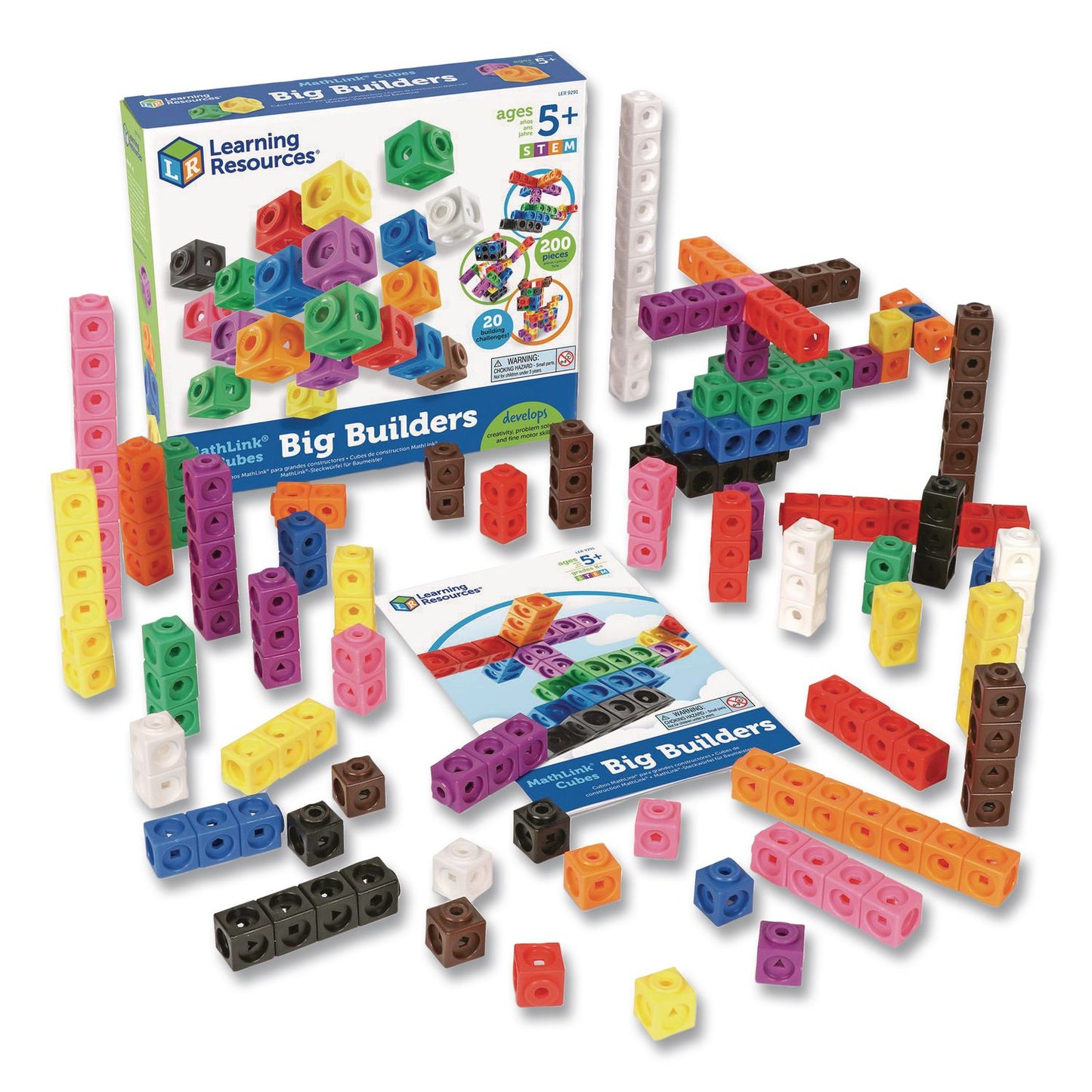MathLink Cubes Big Builders, Grades 1 to 4, 200 Pieces