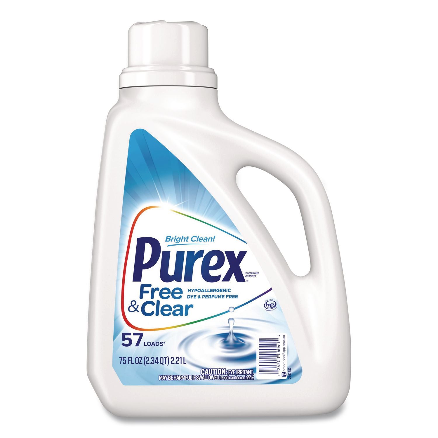 Free and Clear Liquid HE Laundry Detergent, Unscented, 75 oz Bottle