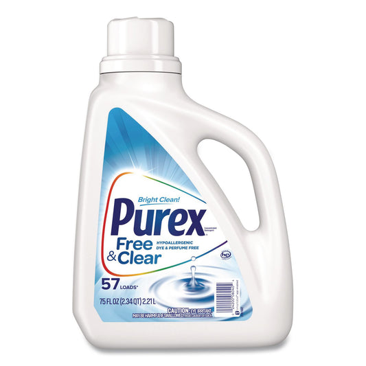 Free and Clear Liquid HE Laundry Detergent, Unscented, 75 oz Bottle