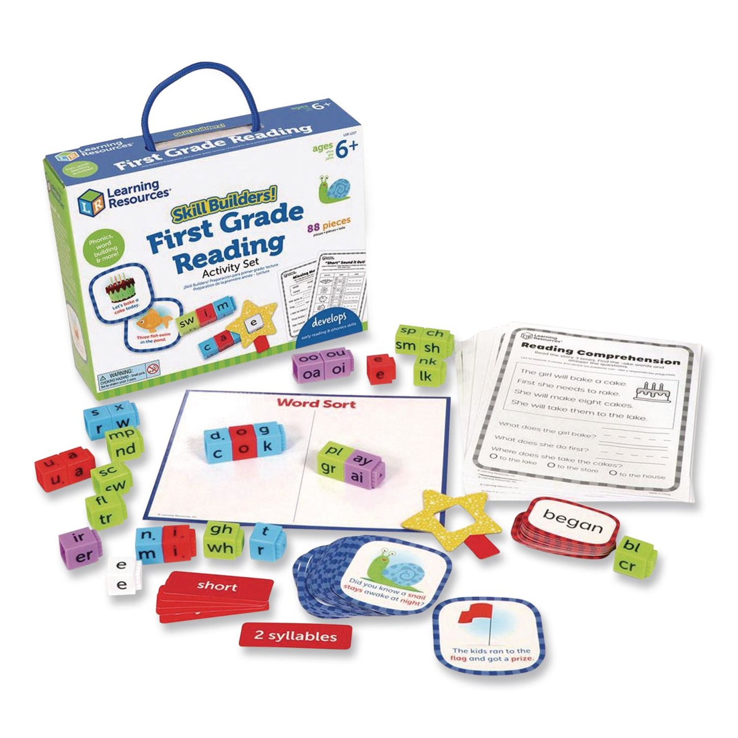 Skill Builders! First Grade Reading Activity Set, Grade 1, 88 Pieces