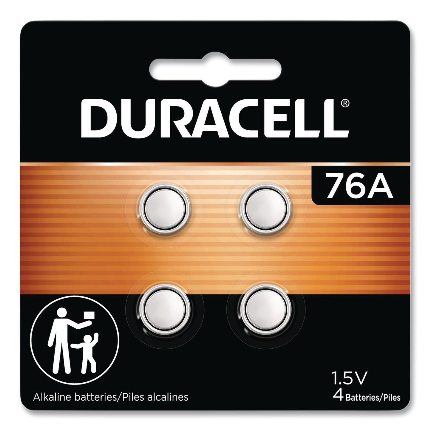 Specialty Alkaline Batteries, 76A, 1.5 V, 4/Pack