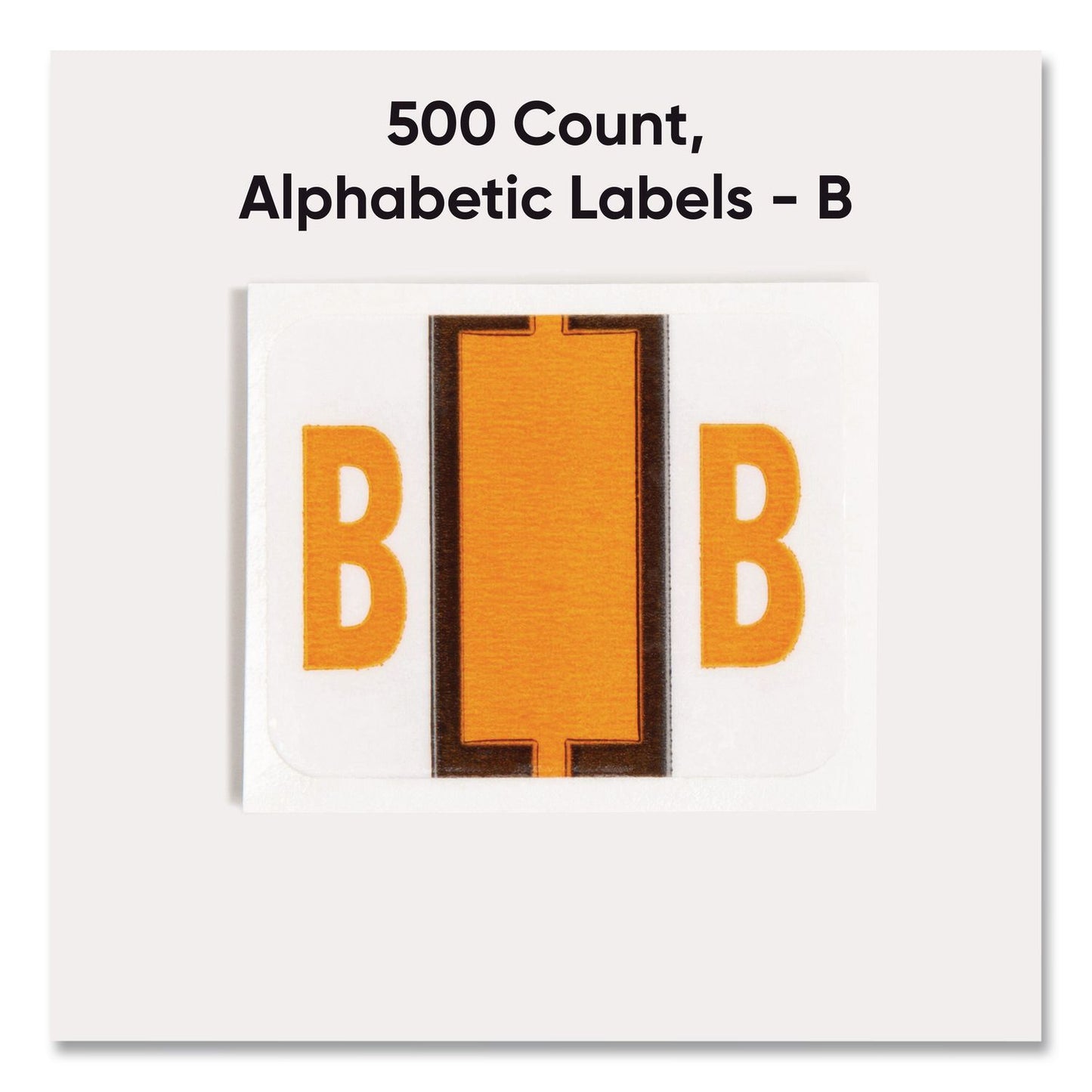 A-Z Color-Coded End Tab Filing Labels, B, 1 X 1.25, White, 500/roll