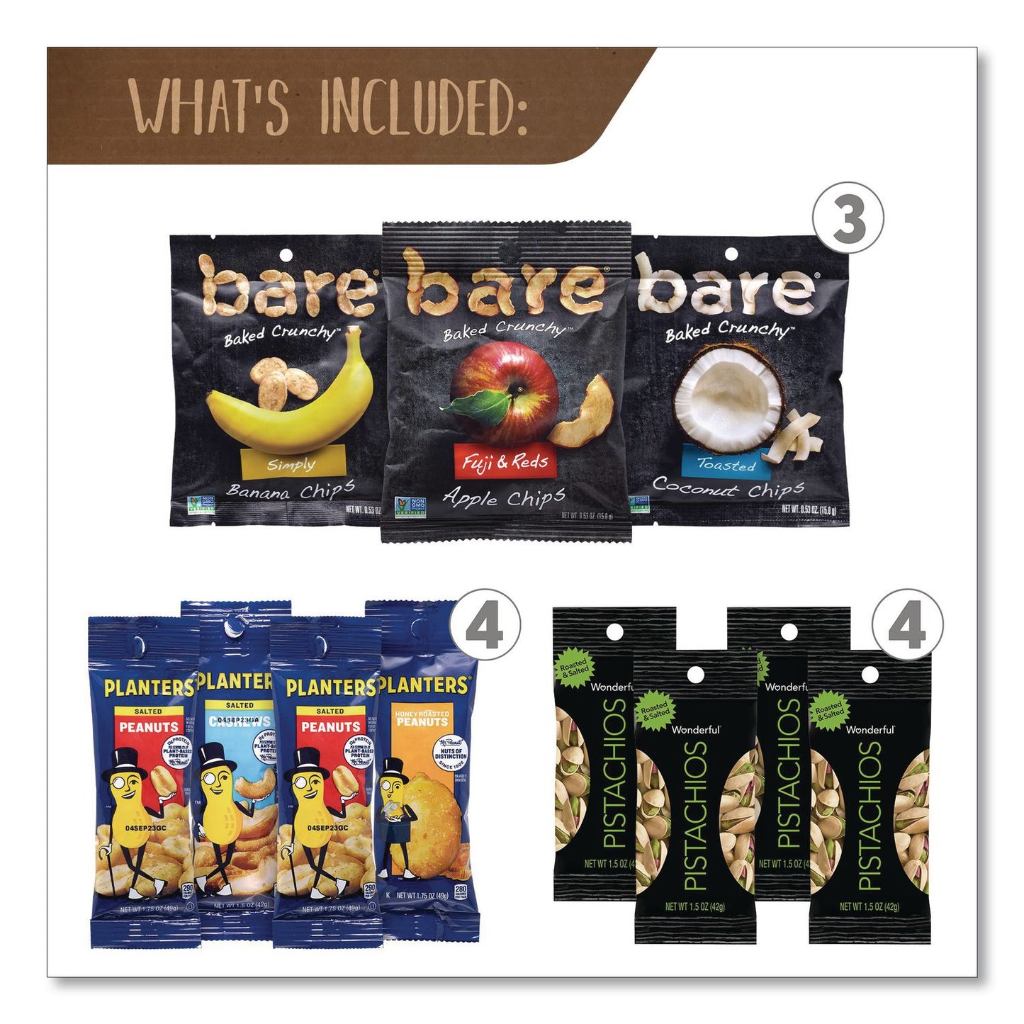 Fruits and Nuts Snack Box, 37 Assorted Snacks/Box