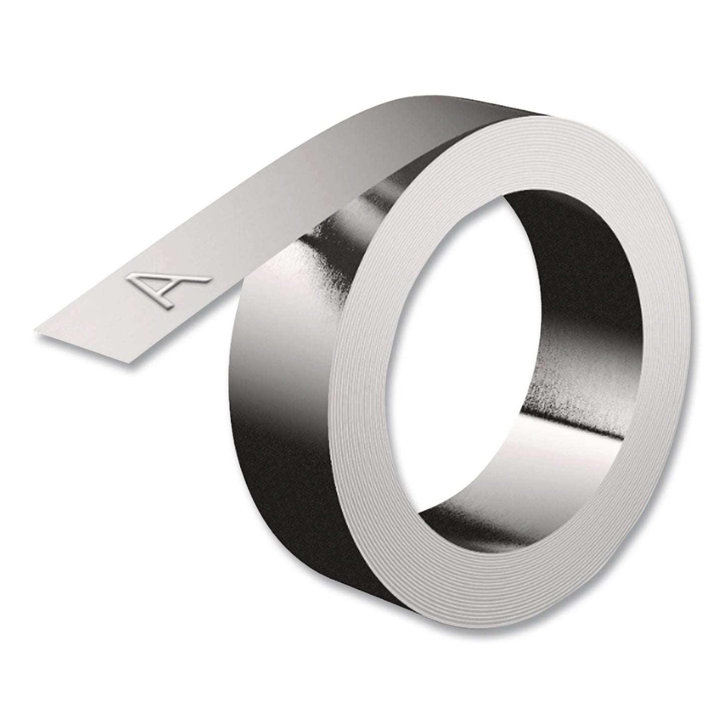 Rhino Metal Label Non-Adhesive Tape, 0.5" X 16 Ft, Aluminum