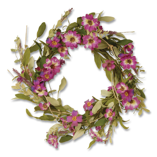 Garden Accents Purple Daisy Wreath, 20" x 3", Purple