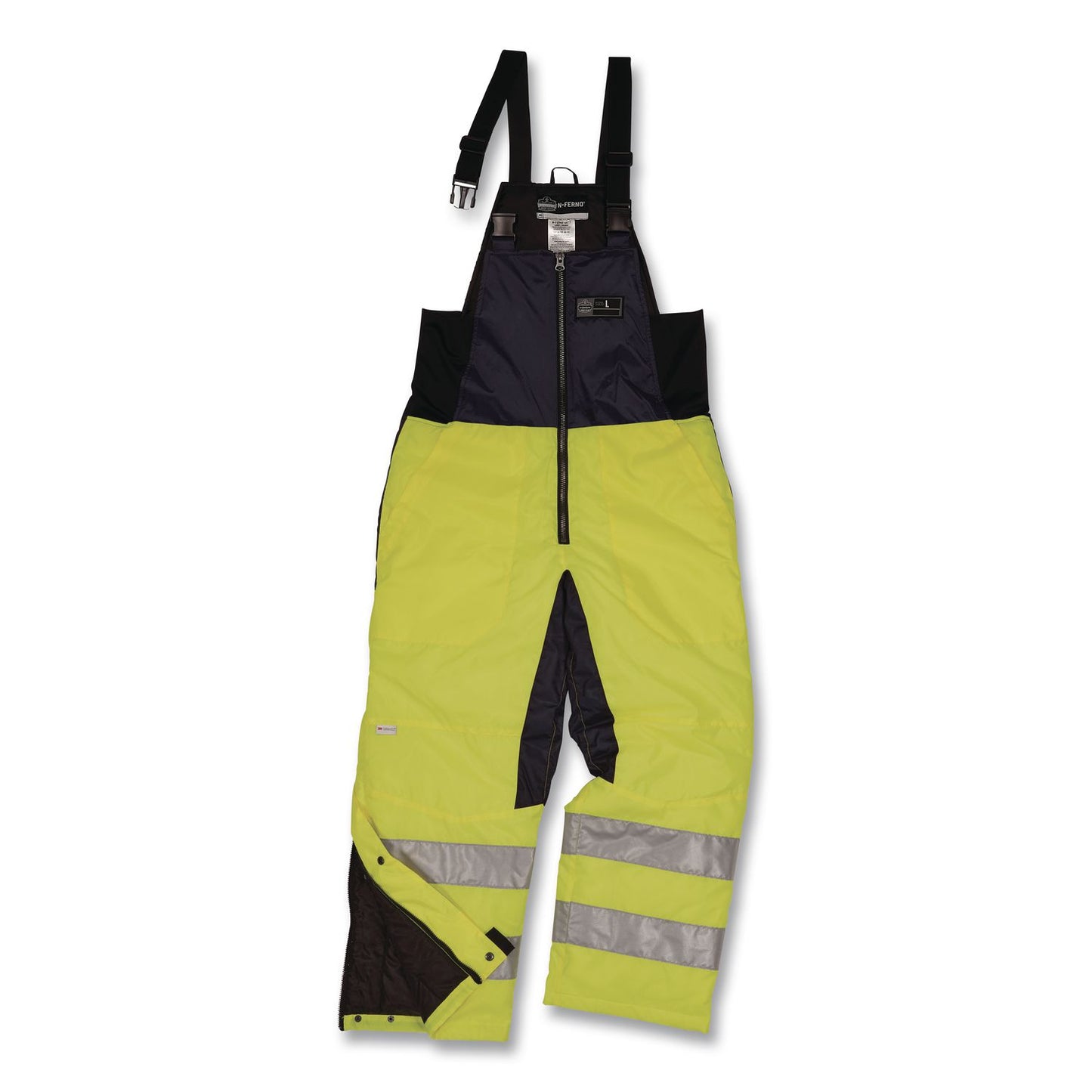 N-Ferno 6479 Hi-Vis Freezer Bib Overalls, 4X-Large, Lime
