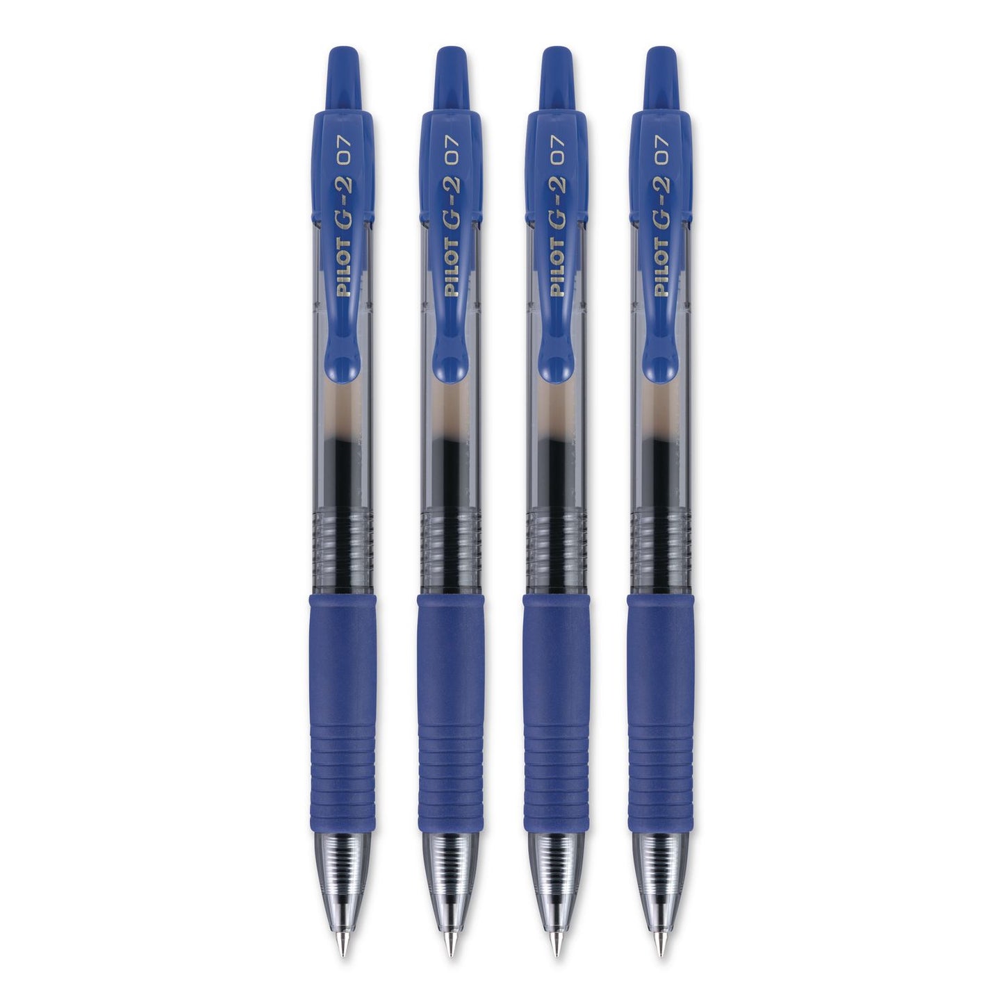 G2 Premium Gel Pen, Retractable, Fine 0.7 mm, Blue Ink, Smoke/Blue Barrel, 4/Pack