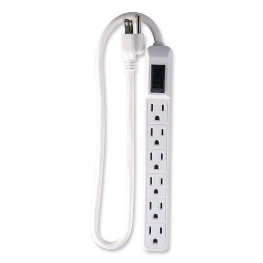 6 Outlet Mini Surge Protector, 2 ft Cord, 160 J, Black
