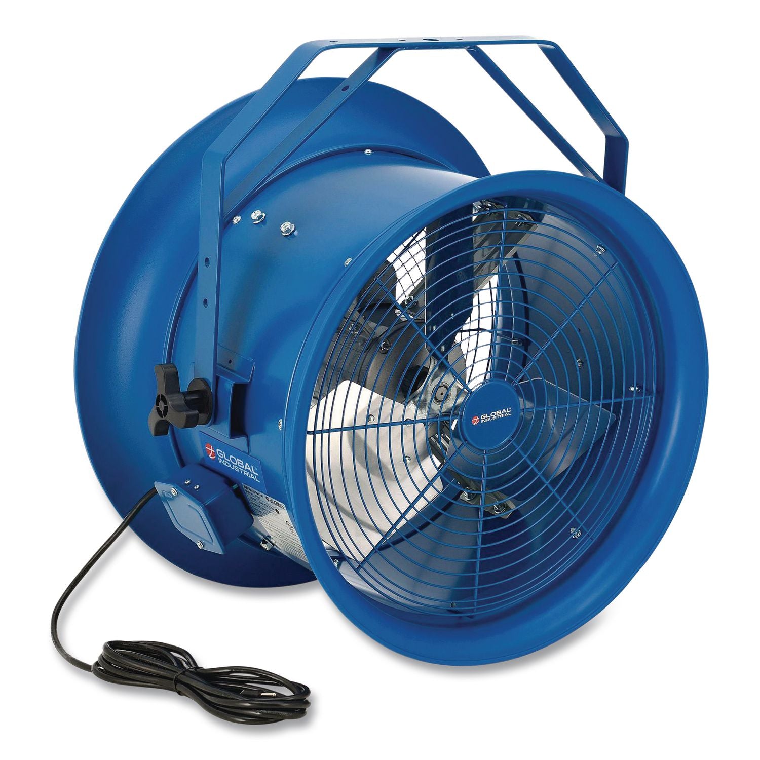 High Velocity Drum Fan with Yoke Mount, 18", 1 Speed, Blue