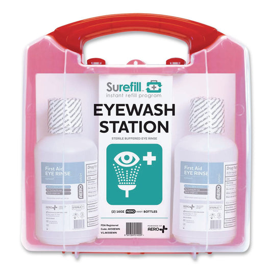 Emergency Eyewash Station 50 Series, 16 oz Bottle, 2 Bottles/Station