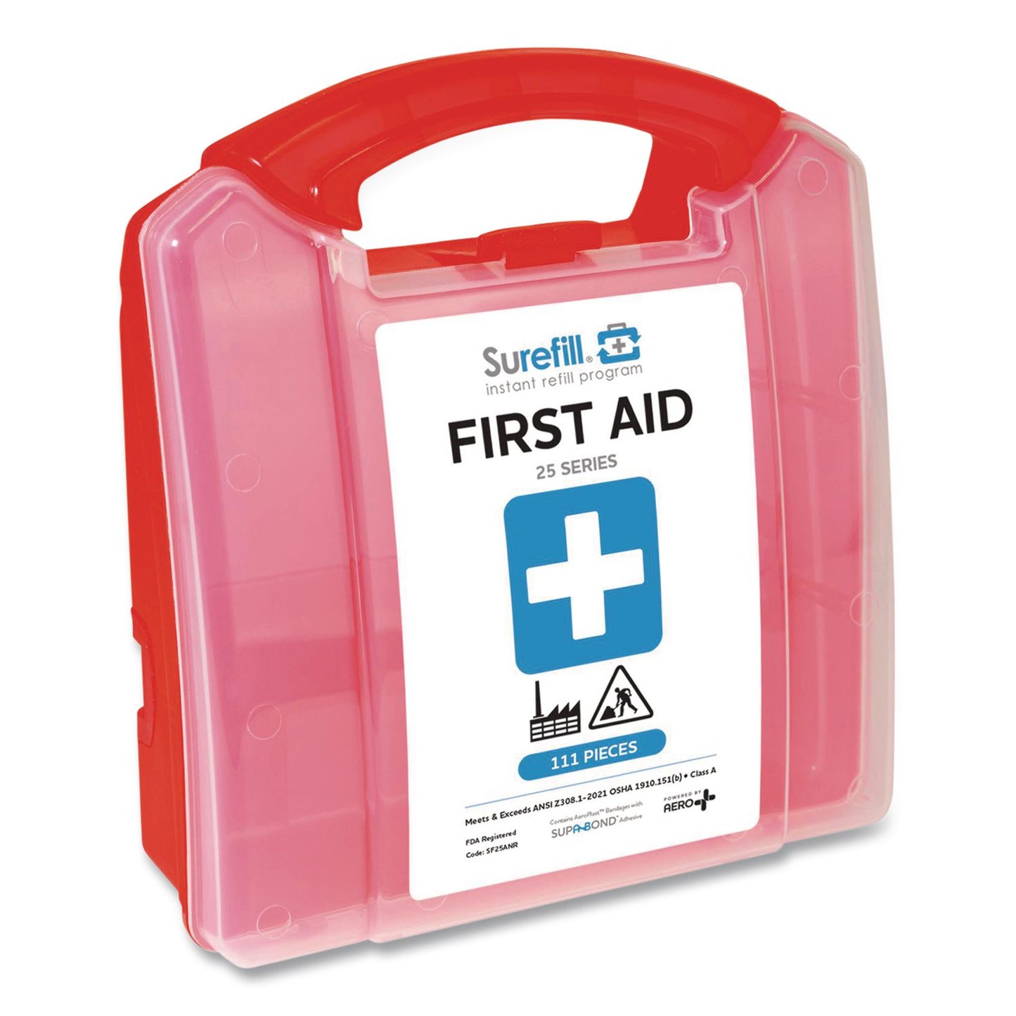 25 Series ANSI A+ First Aid Kit - Plastic Retail Case, 25 Person, 111 Pieces