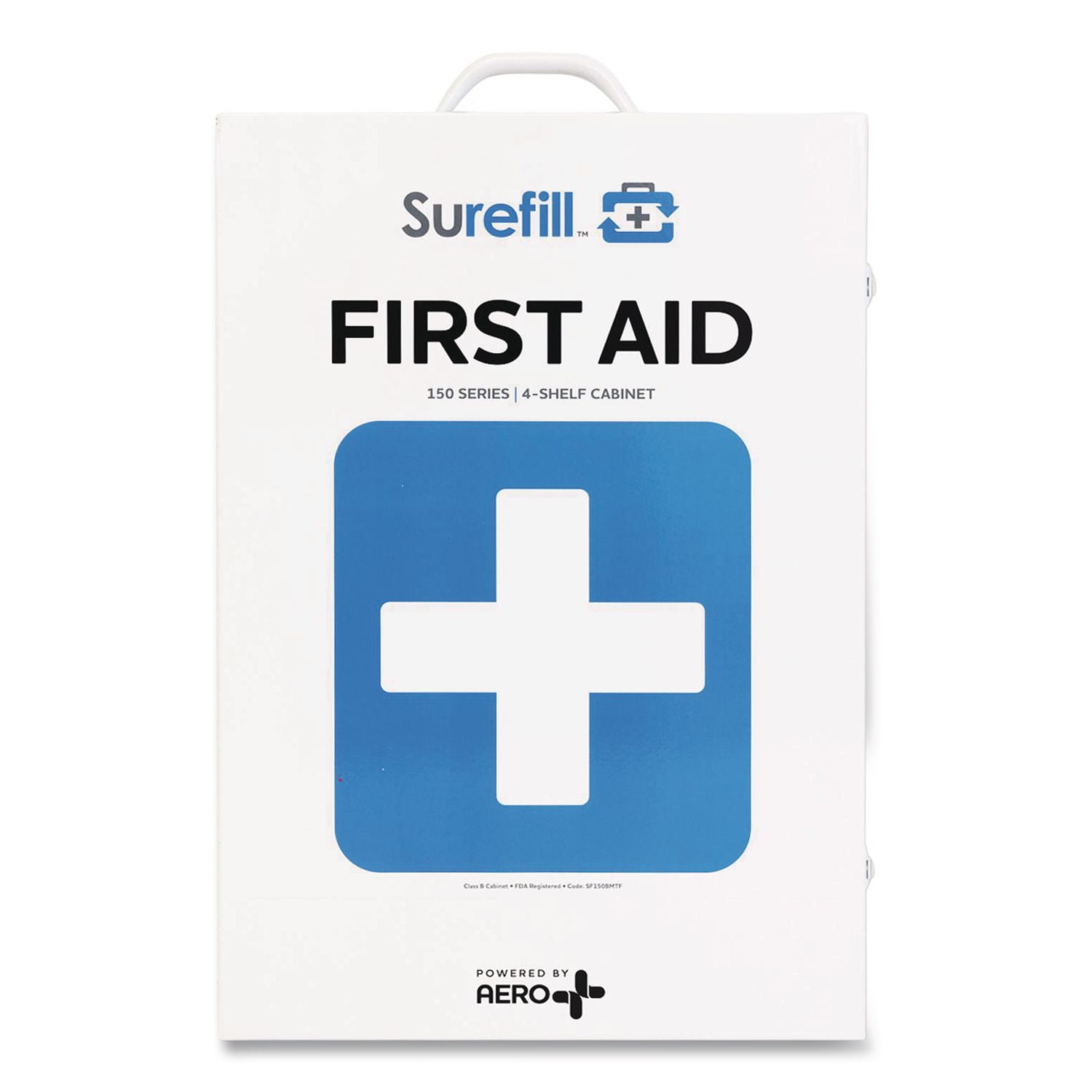 150 Series Class B 4-Shelf Food First Aid Cabinet - Meds, 150 Person, 830 Pieces, Metal Case