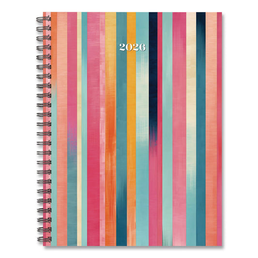 Happy Stripe Weekly/Monthly Planner, 8.5 x 6,5, Multicolor Cover, 12-Month (Jan to Dec): 2026