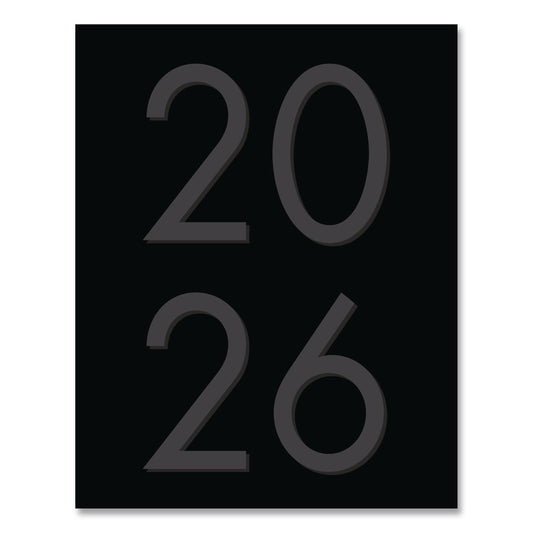 Basic Black Monthly Planner, 9.5 x 7.5, Black Cover, 12-Month (Jan to Dec): 2026