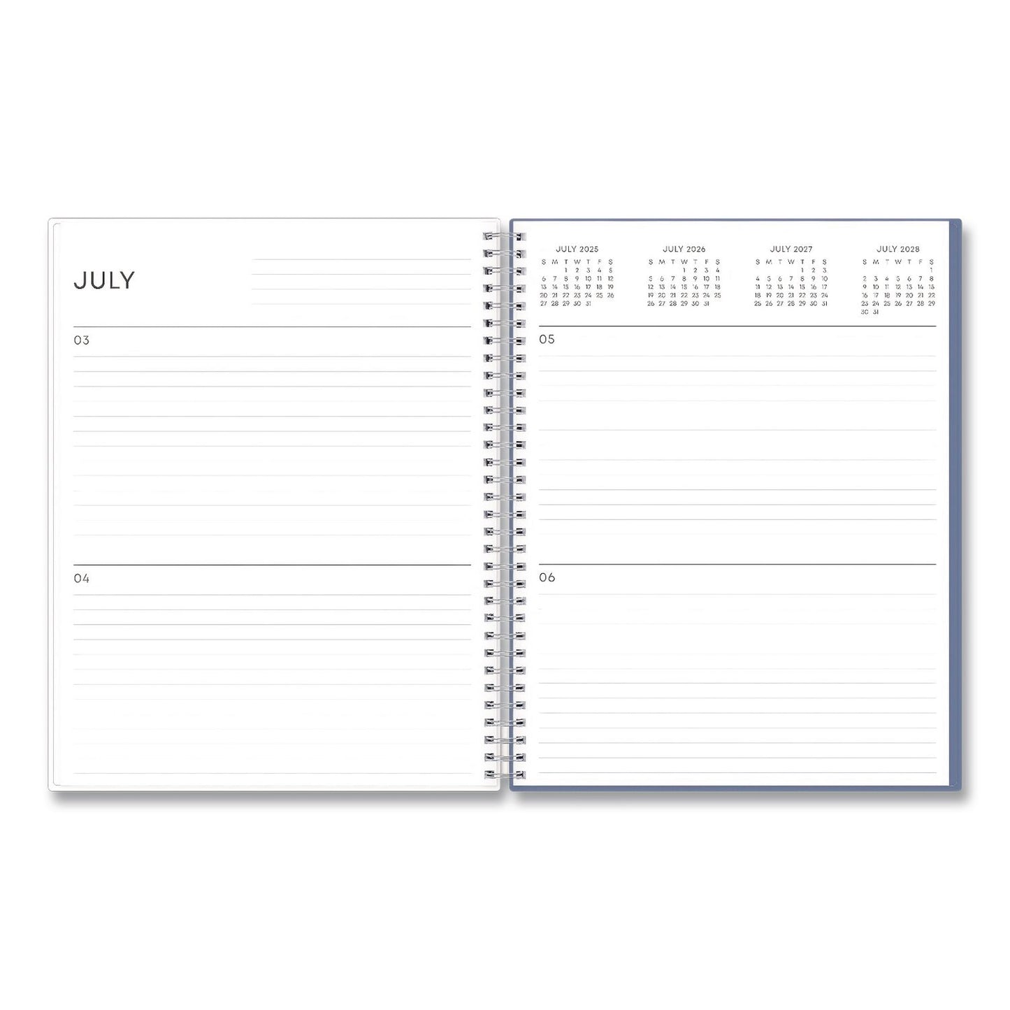 Tanya Blue Academic Year Daily Planner, Abstract Artwork, 11 x 8.5, Multicolor Cover, Supports Four Academic Years: 2025-2028