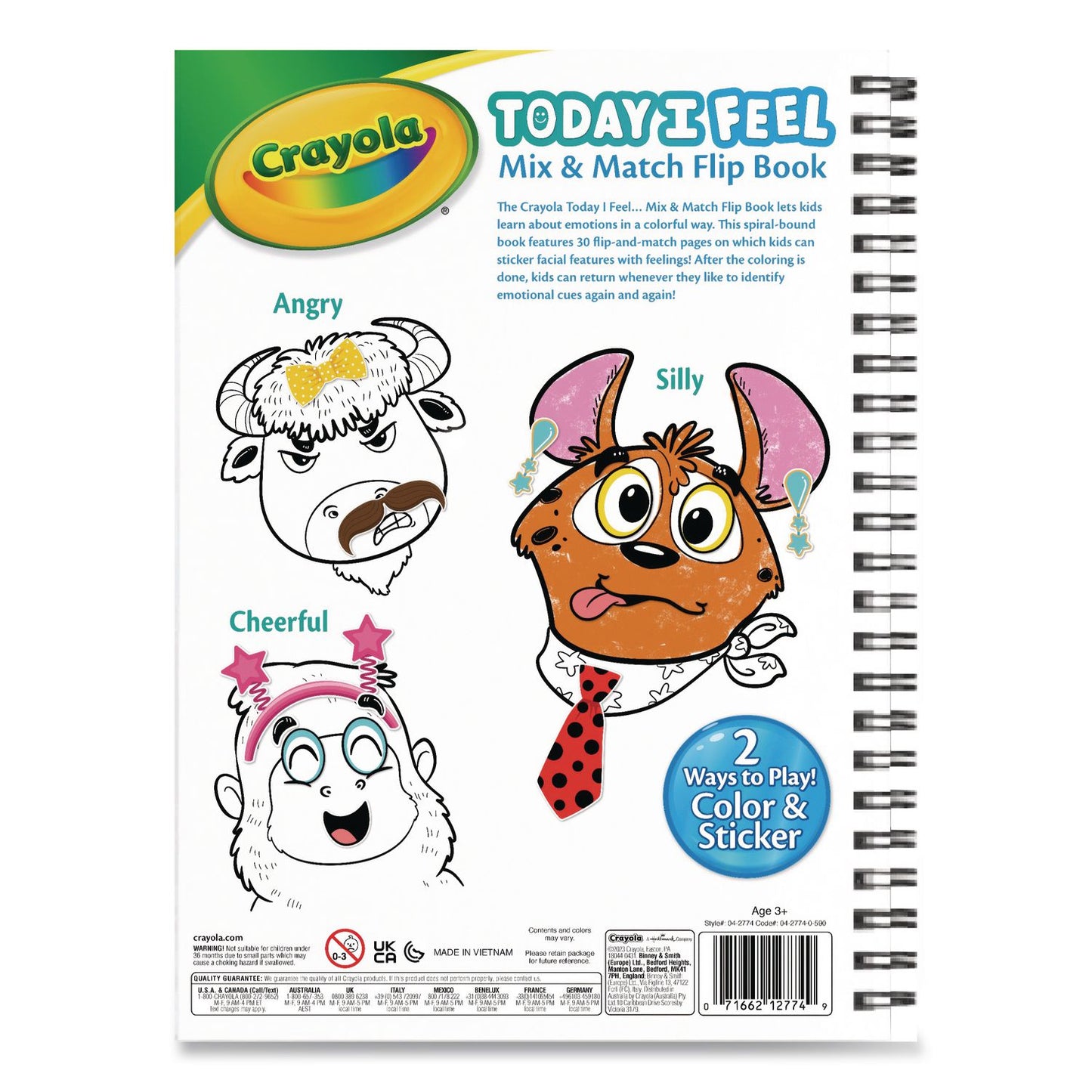 Today I Feel Animal Coloring Book, Ages 3 and Up, 30 Pages