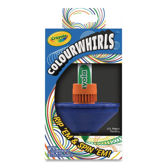 Colourwhirls Toy with (1) Rip-Cord Spinner and (1) Ultra-Clean Washable Marker, Ages 6 and Up, 4 Pieces