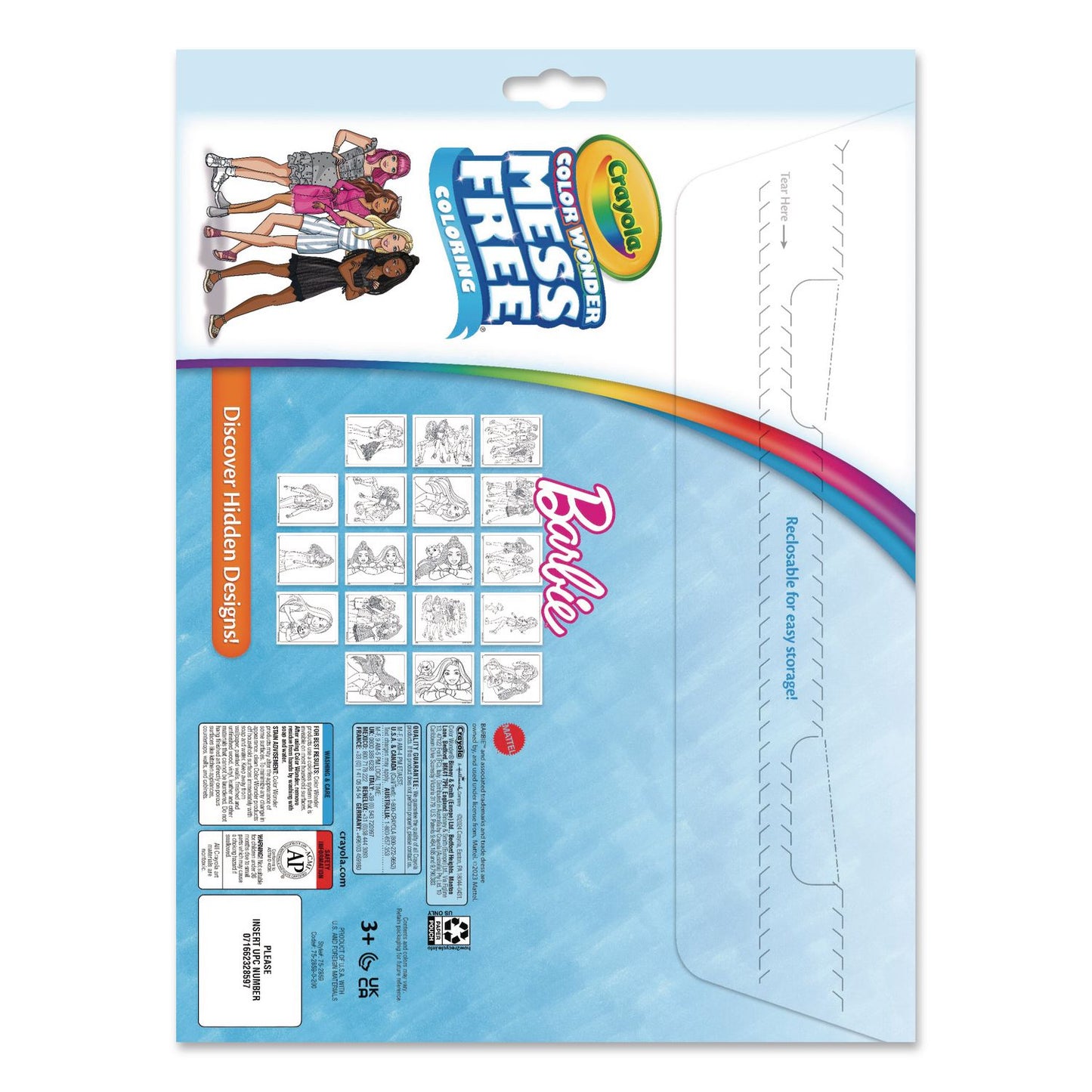 Color Wonder Barbie Coloring Pad and Markers, Ages 3 and Up, 18 Pages