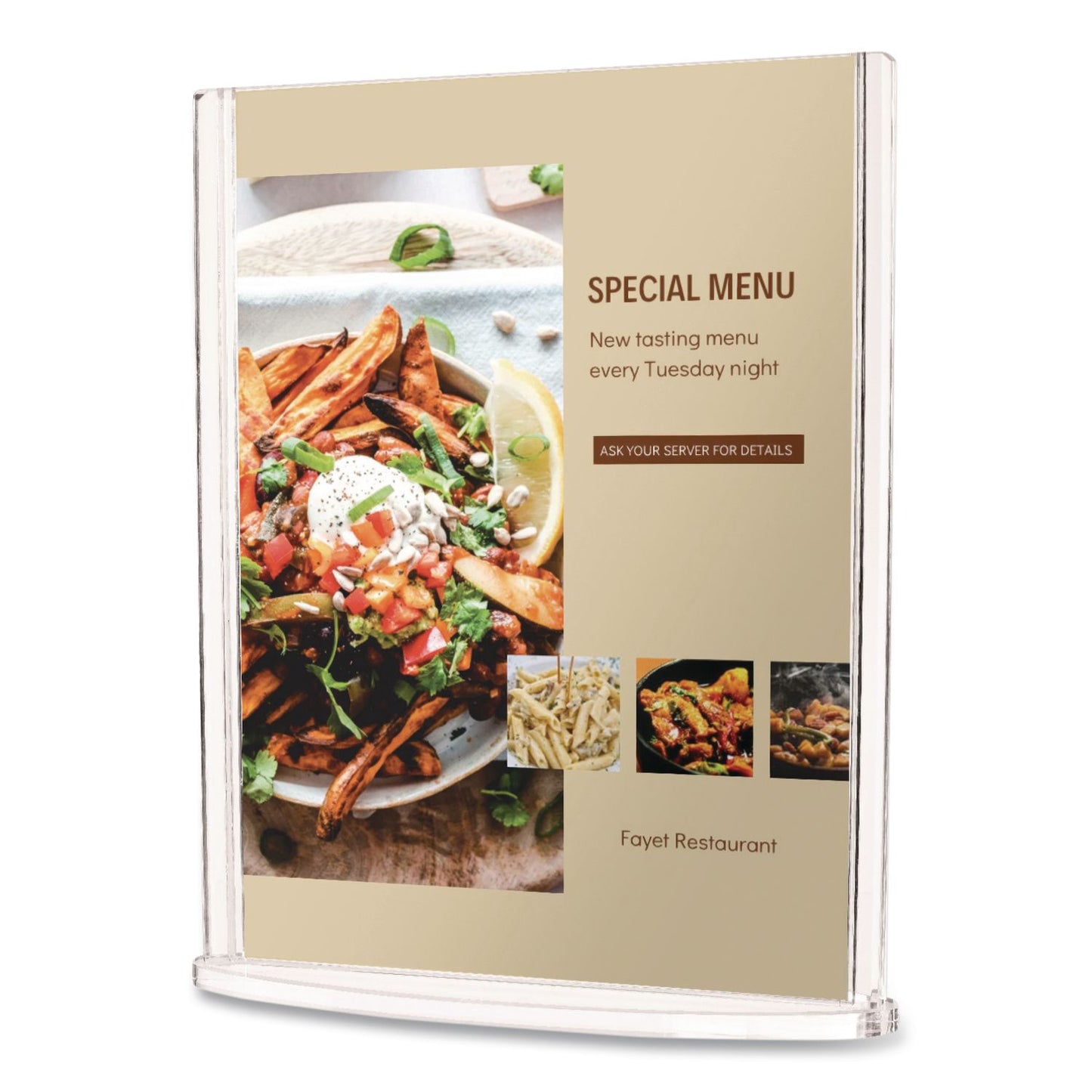 Tabletop Sign and Menu Holder, 8.5 x 11 Insert, Clear