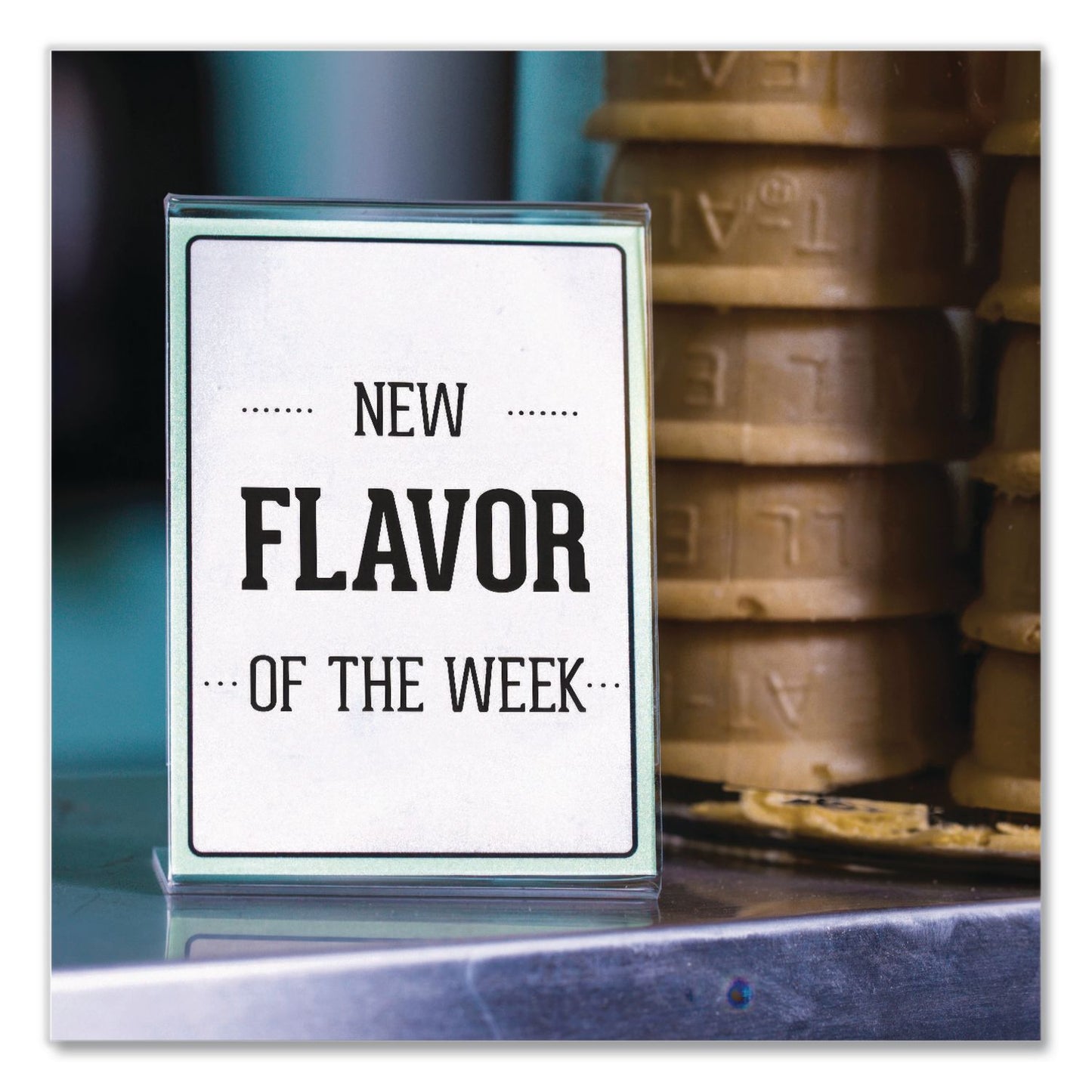 Mini Tabletop Sign Holder, 3 x 4 Insert, Clear