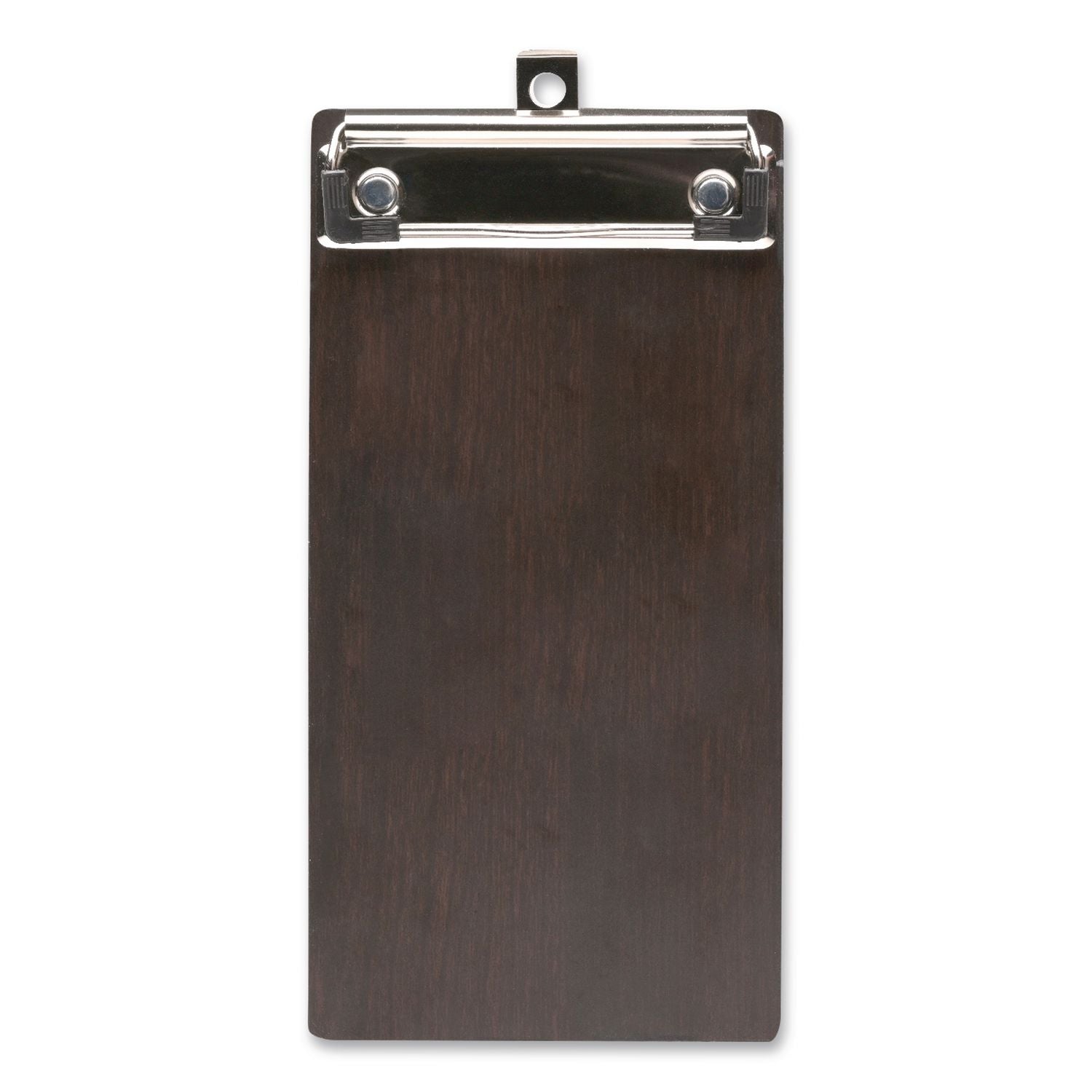Check/Menu Holder, 4 x 8.1, Dark Woodgrain/Silver