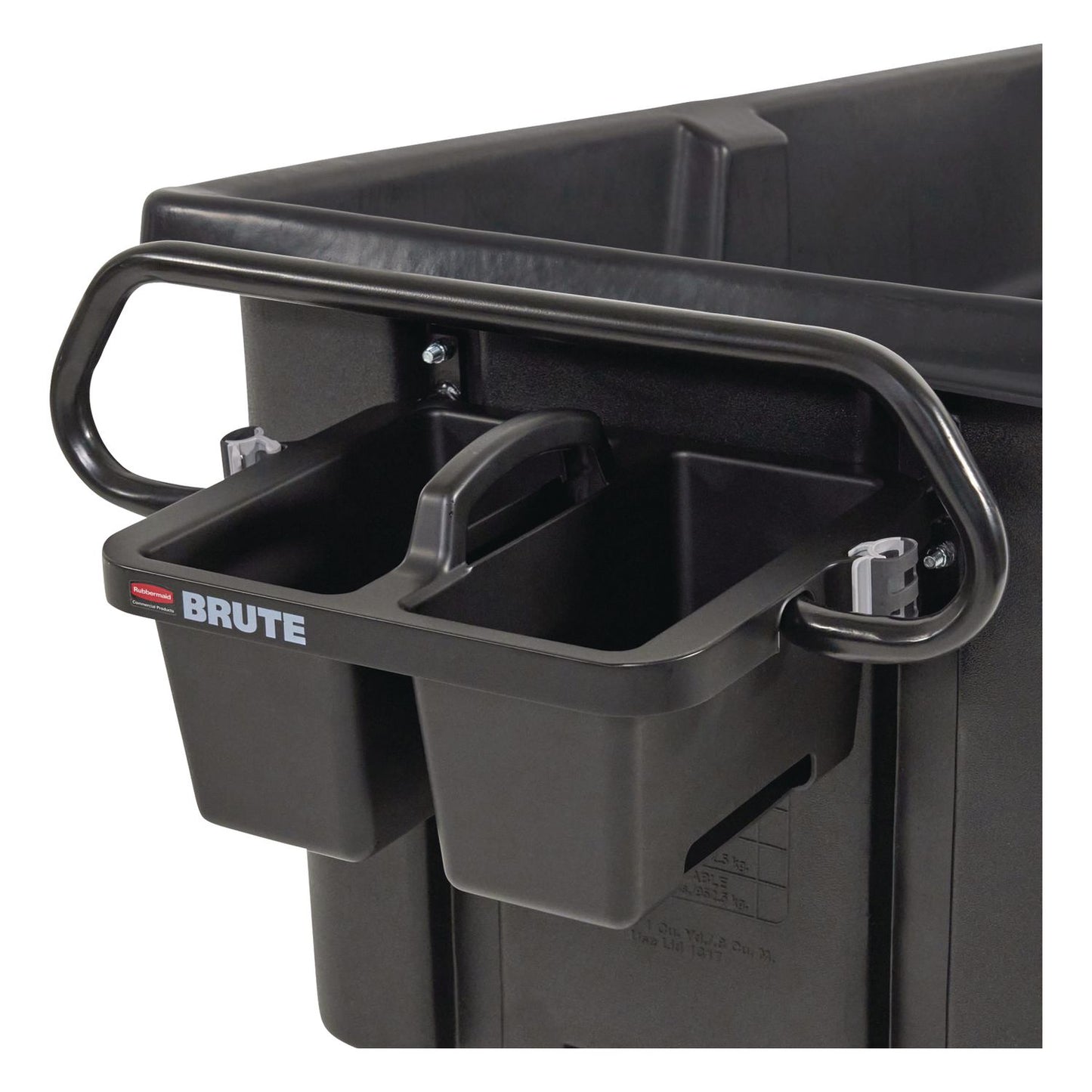 BRUTE Ergonomic Rotomolded Tilt Truck Handle and Caddy, 25.45 x 12.82 x 15, Black