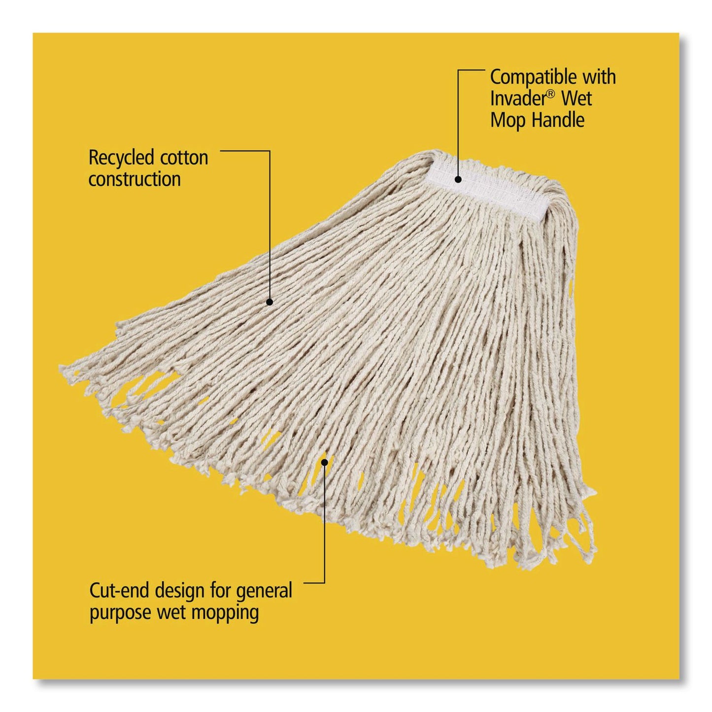 Value Pro Mop Head, Cotton, Large, White