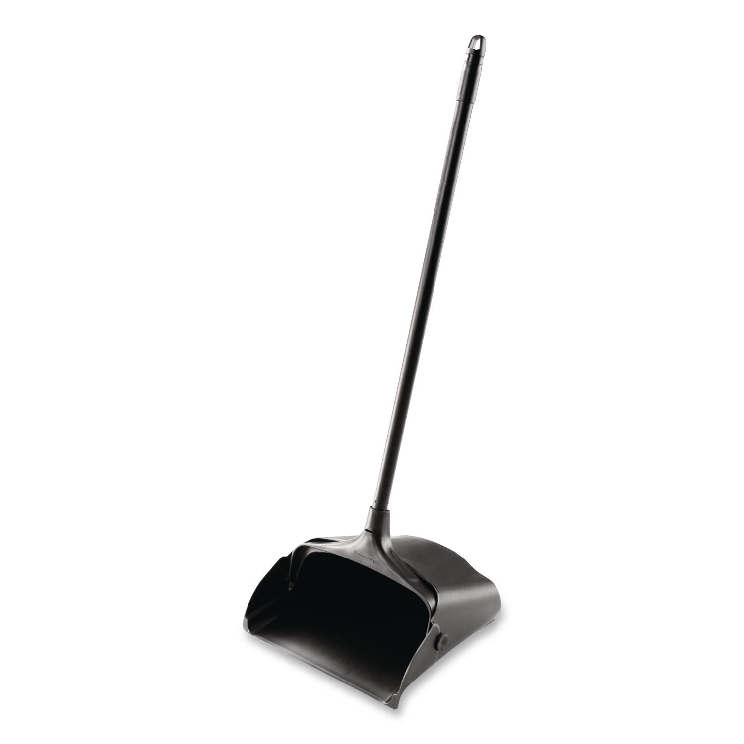 Lobby Pro Upright Dustpan with Wheels, 12.5 x 37,  27.5" Handle, Polypropylene/Vinyl Coat, Black