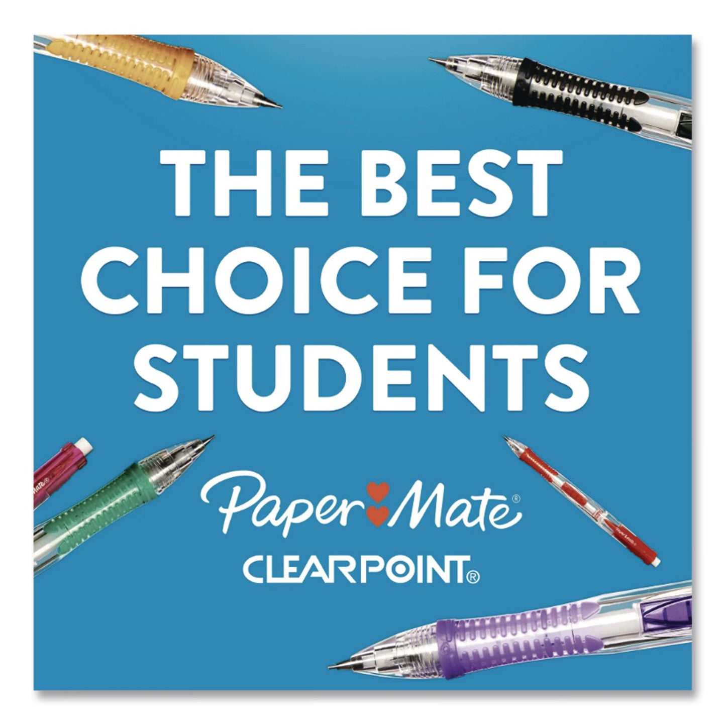 Clear Point Mechanical Pencil, 0.7 mm, HB (#2), Black Lead, Assorted Barrel Colors, 4/Pack