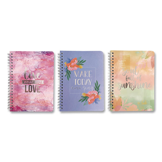 Silver Lining Hardcover Journal, Medium/College Rule, Randomly Assorted Cover Designs and Colors, (80) 7 x 5 Sheets
