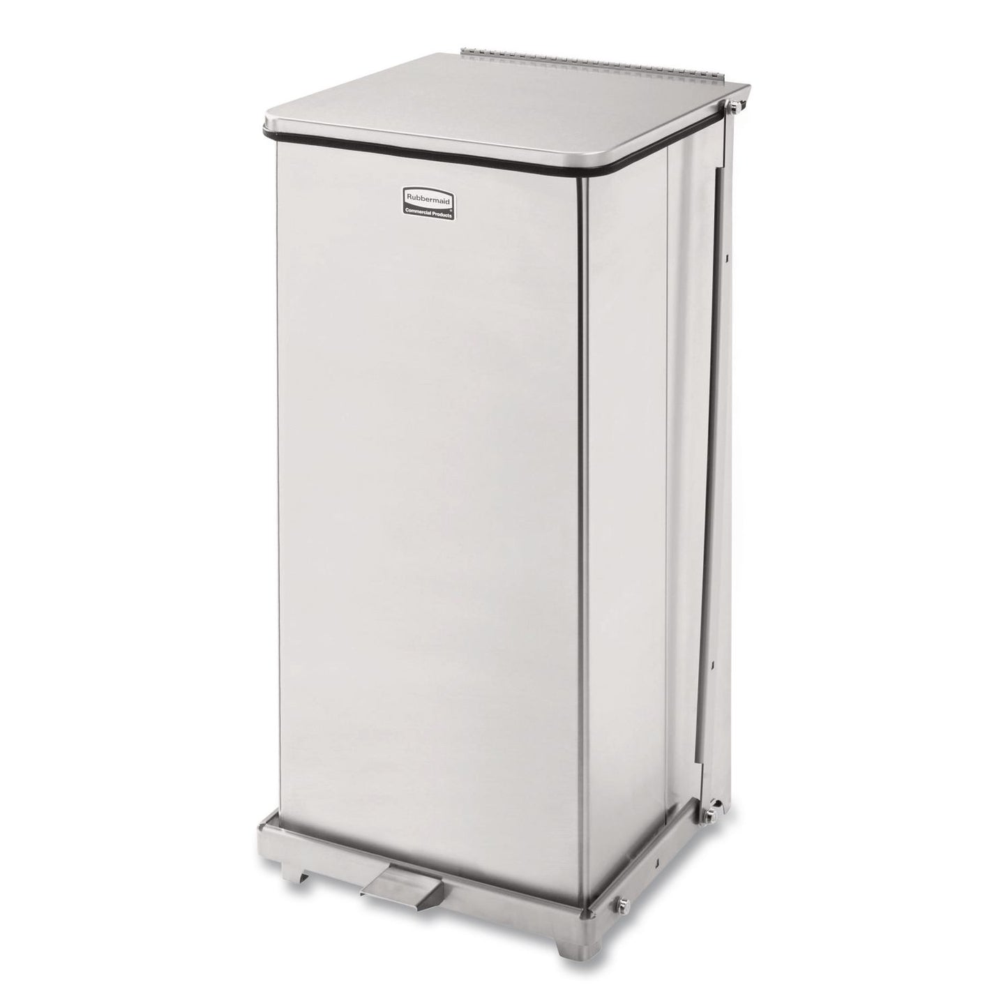 Defenders Heavy-Duty Steel Step Can, 13 gal, Steel, Stainless Steel