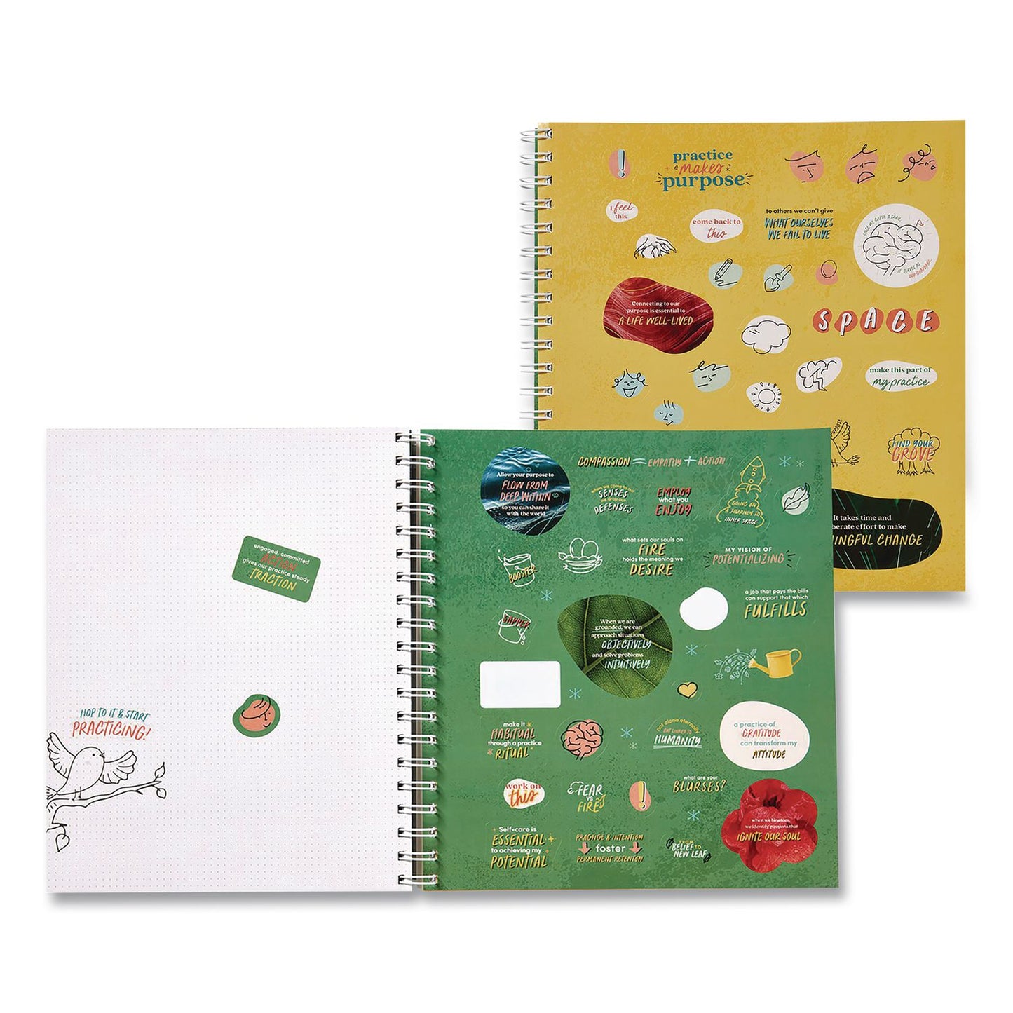 Guided Journal: Practice Makes Purpose by Melissa Bernstein and Shiri Mund, PhD, Green Tree Cover, (90) Sheets
