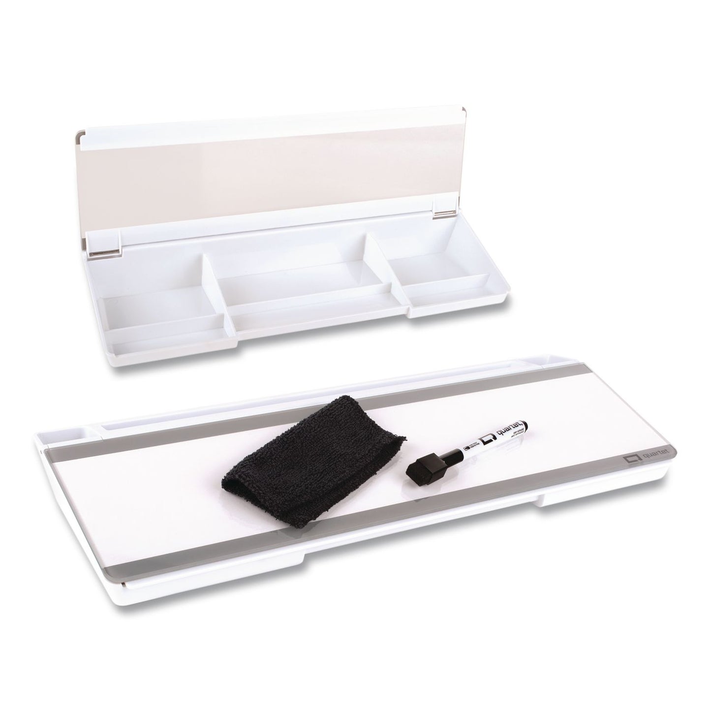 Flip-Top Glass Dry Erase Desktop Pad, 18 x 6, White Surface