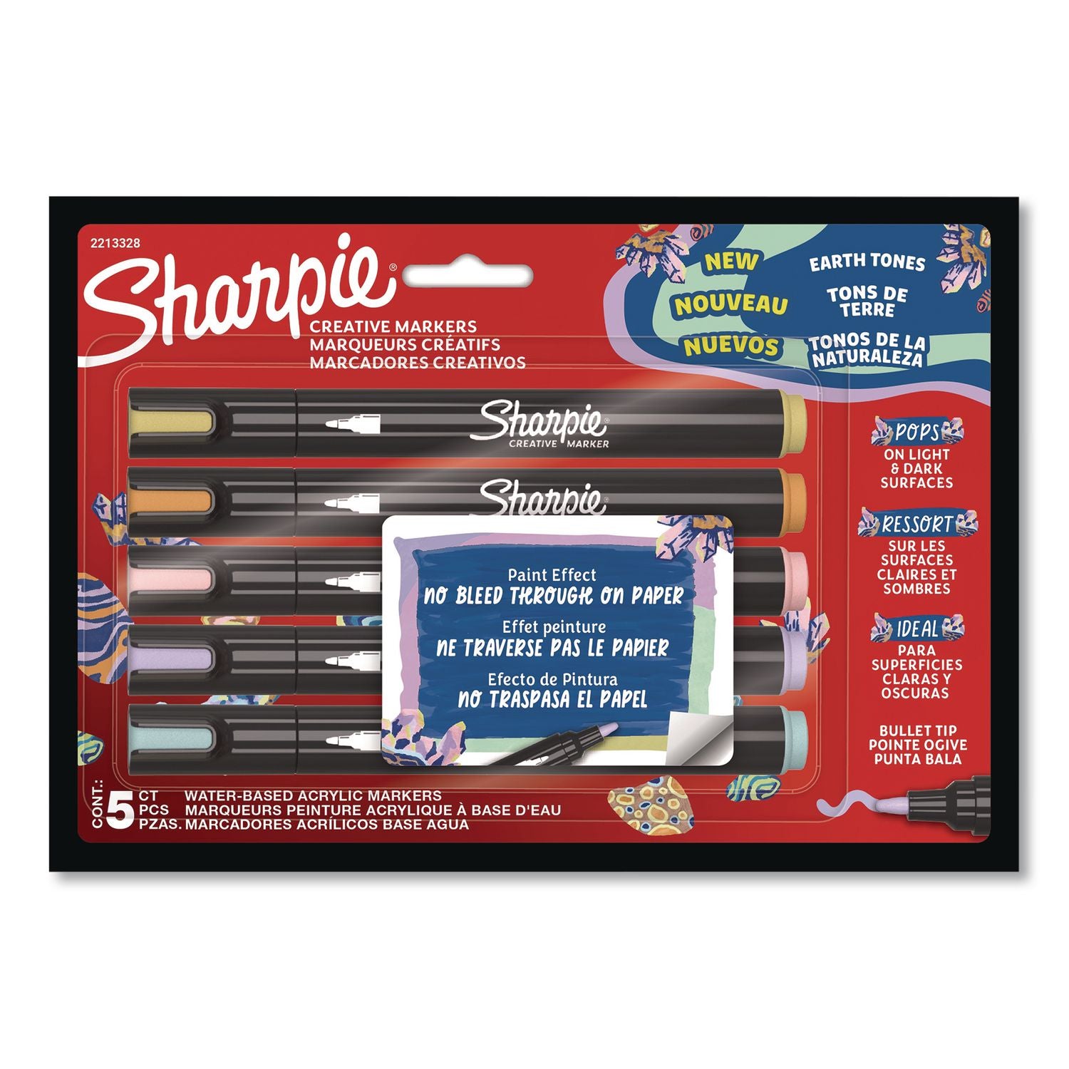 Creative Markers, Light Earth Tones, Bullet Tip, Assorted, 5/Pack