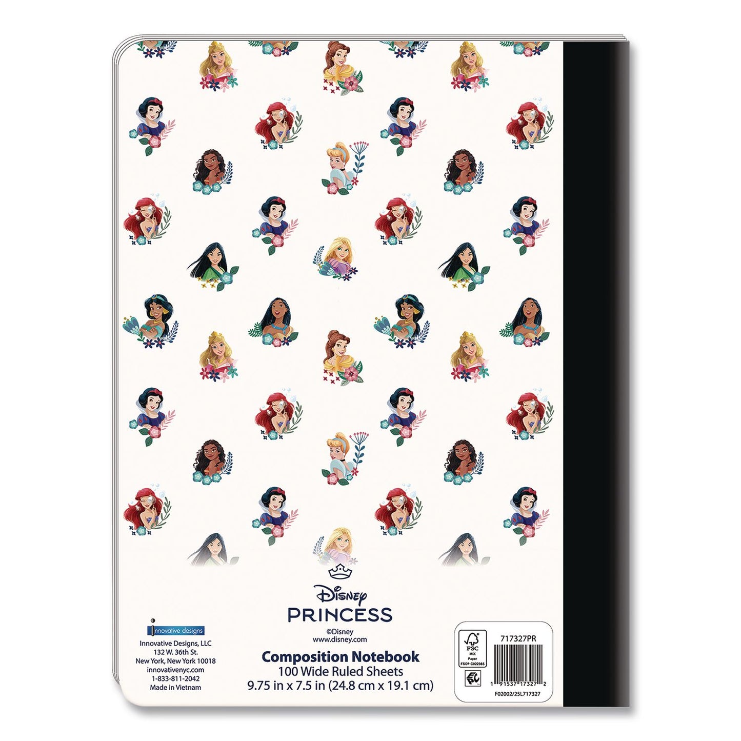 Licensed Composition Book, Disney Princesses, Wide/Legal Rule, Multicolor Cover, (100) 9.75 x 7.5 Sheets