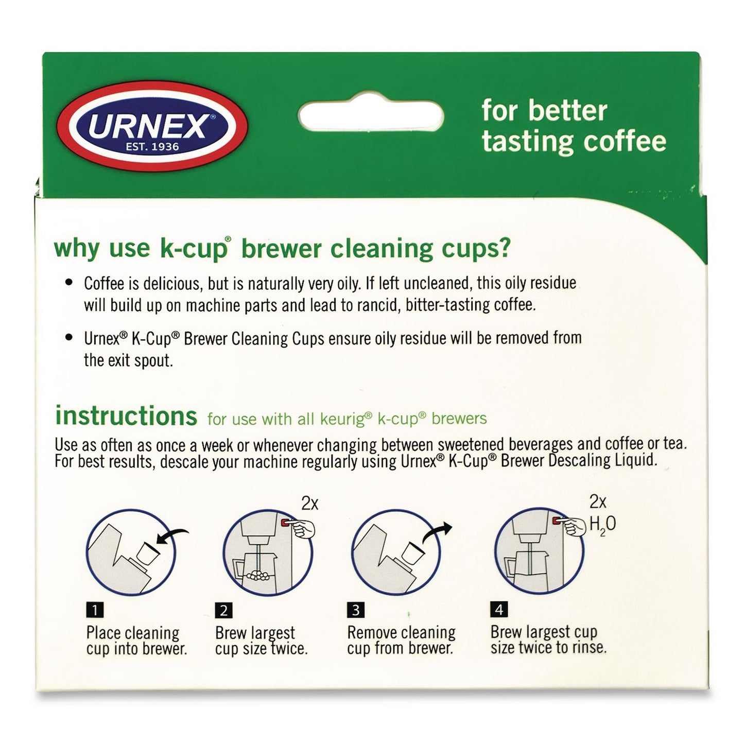 Cleancup Coffee Pod Brewer Cleaning Cups, 0.25 Oz Cup, 5/pack