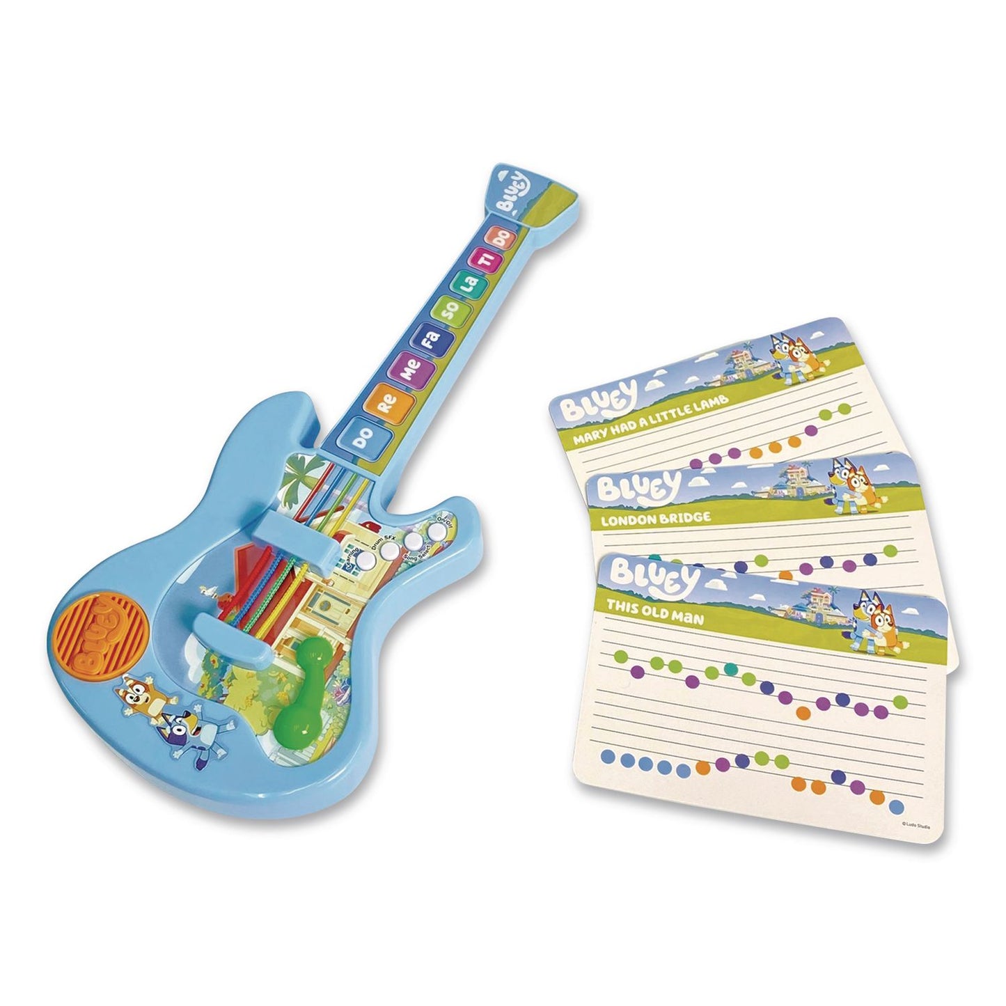 Music Time Band Electronic Guitar, Ages 3 and Up, Blue/Orange/Green