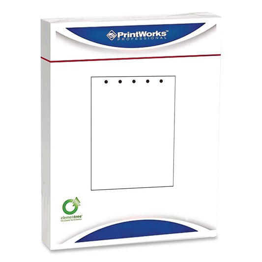 Punched Paper, 92 Bright, Top: 5-Hole, 20 lb Bond Weight, 8.5 x 11, White, 500/Ream