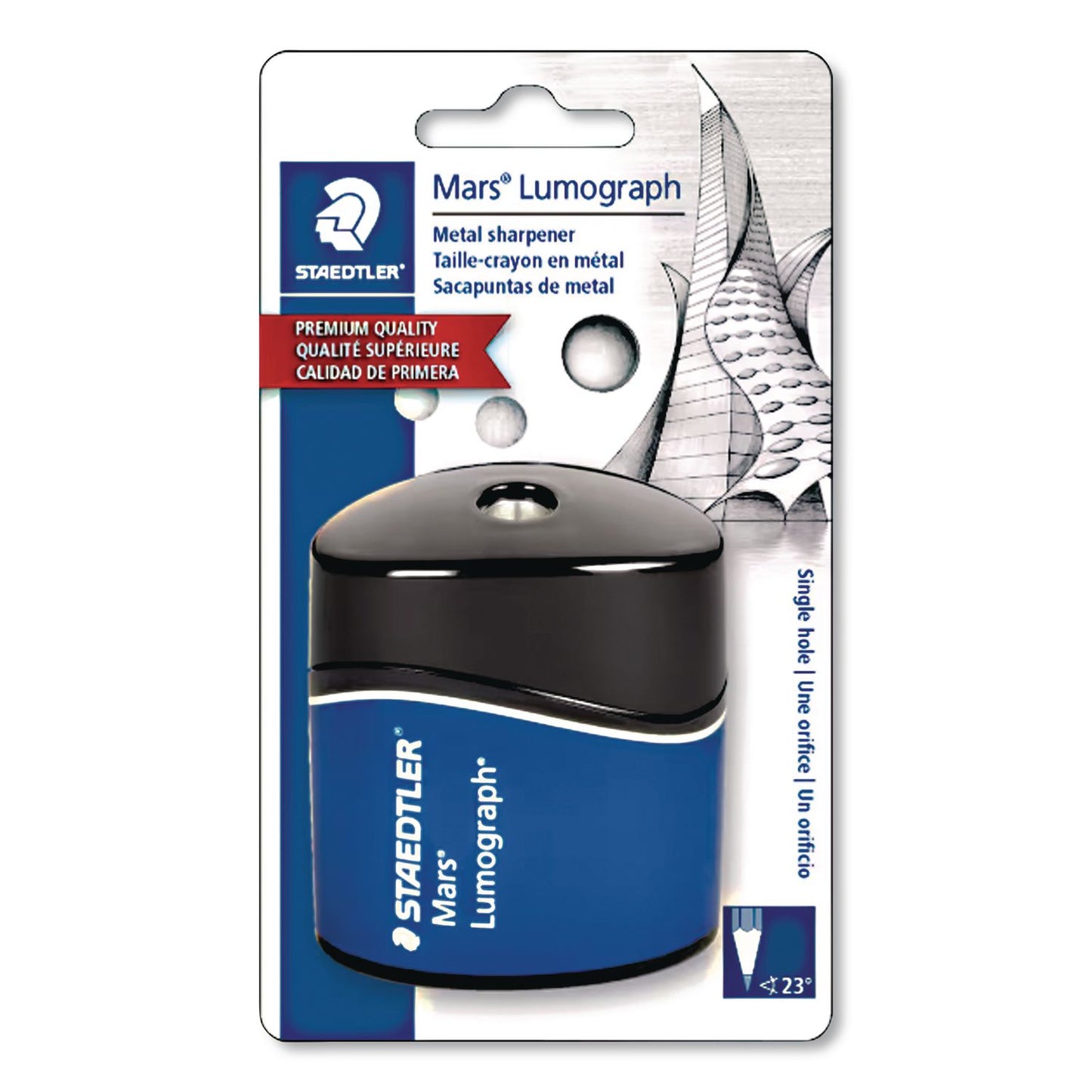 Mars Lumograph Manual Pencil Sharpener, 2.5", Blue