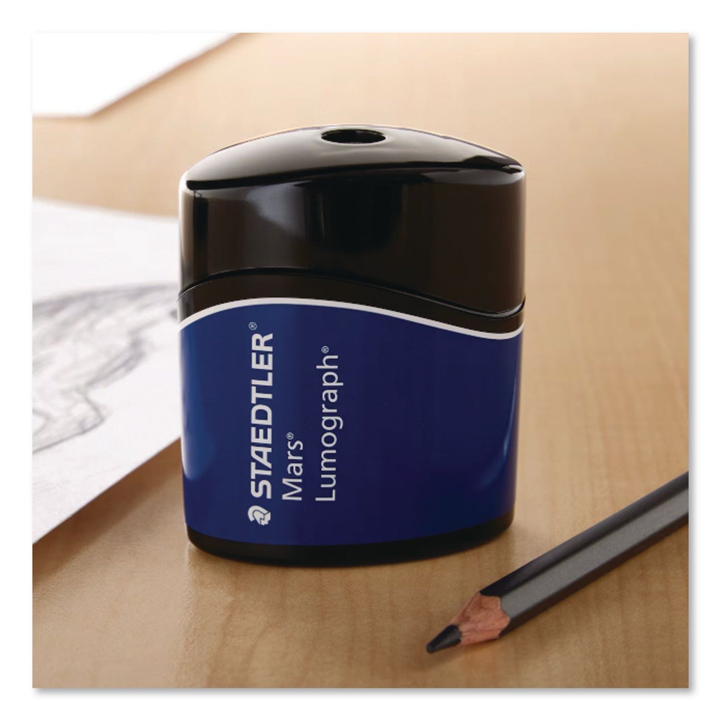 Mars Lumograph Manual Pencil Sharpener, 2.5", Blue