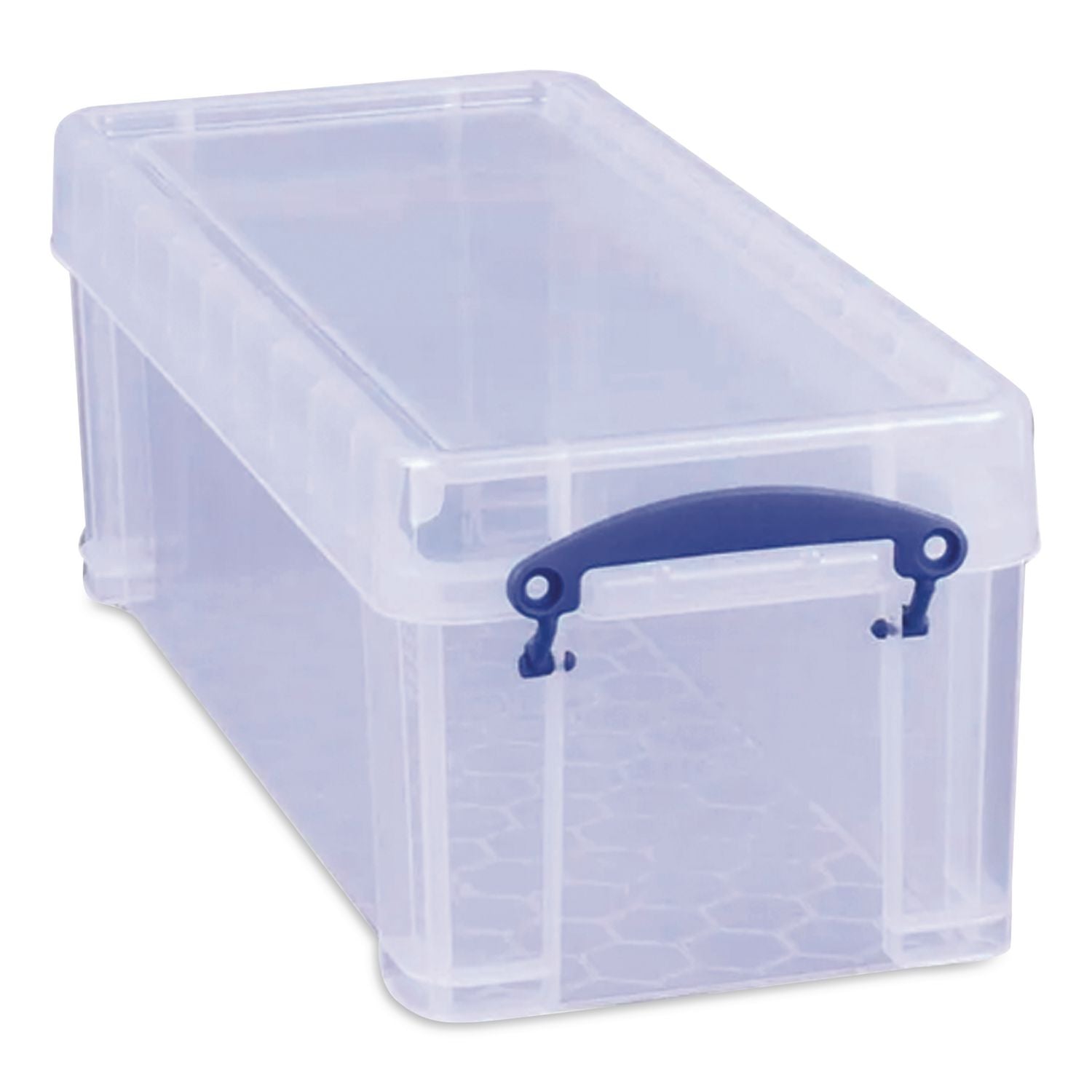Snap-Lid Cd/dvd Storage Bin, 1.72 Gal, 7.13" X 17.25" X 6.25", Clear/blue