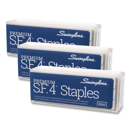 S.F. 1 Standard Staples, 0.25" Leg, 0.5" Crown, Steel, 5,000/Box, 3 Boxes/Pack
