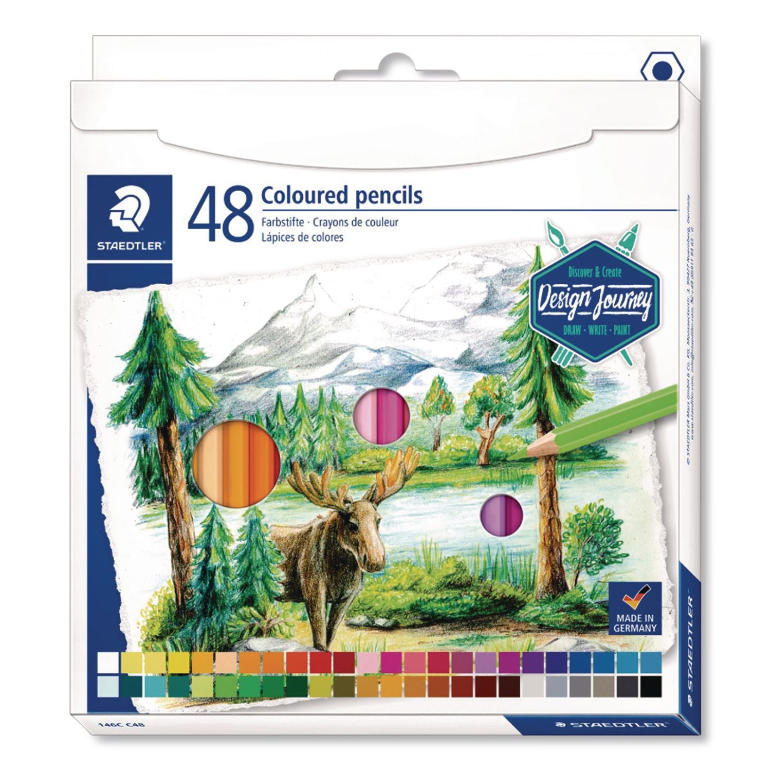 Colored Pencils, 4 mm, Assorted Lead/Barrel Colors, 48/Set