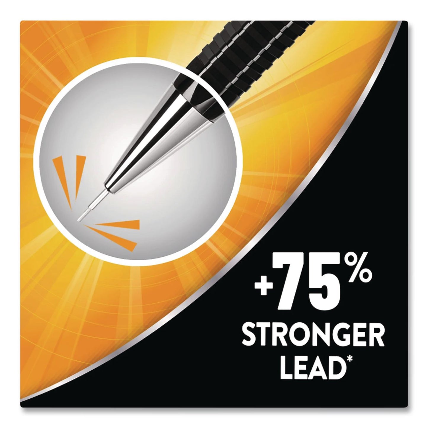 Break Resistant Pro Mechanical Pencils, 0.7 mm, HB (#2), Black Lead, Black Barrel, 2/Pack