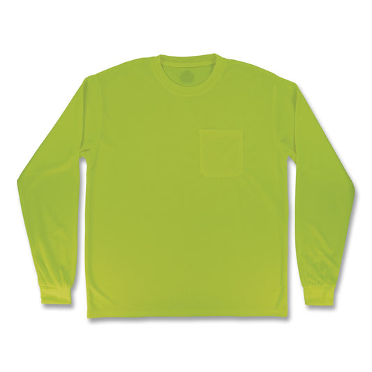 GloWear 8093 Non-Certified Essential Hi-Vis Long Sleeve T-Shirt, 4X-Large, Lime